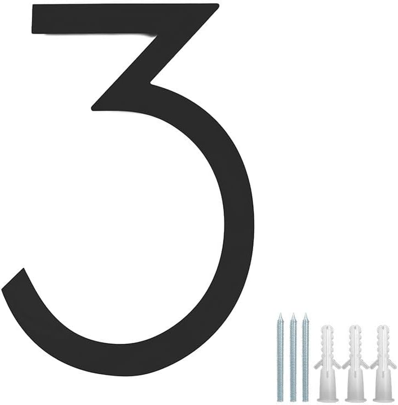 12" Large Stainless Steel Floating House Number, Metal Modern House Numbers, Mailbox Decor Number with Nail Kit for Outdoor Mailbox Yard Home Wall Doorgarage Gate,Coated Black (Black-4) - Black-0 image number 5