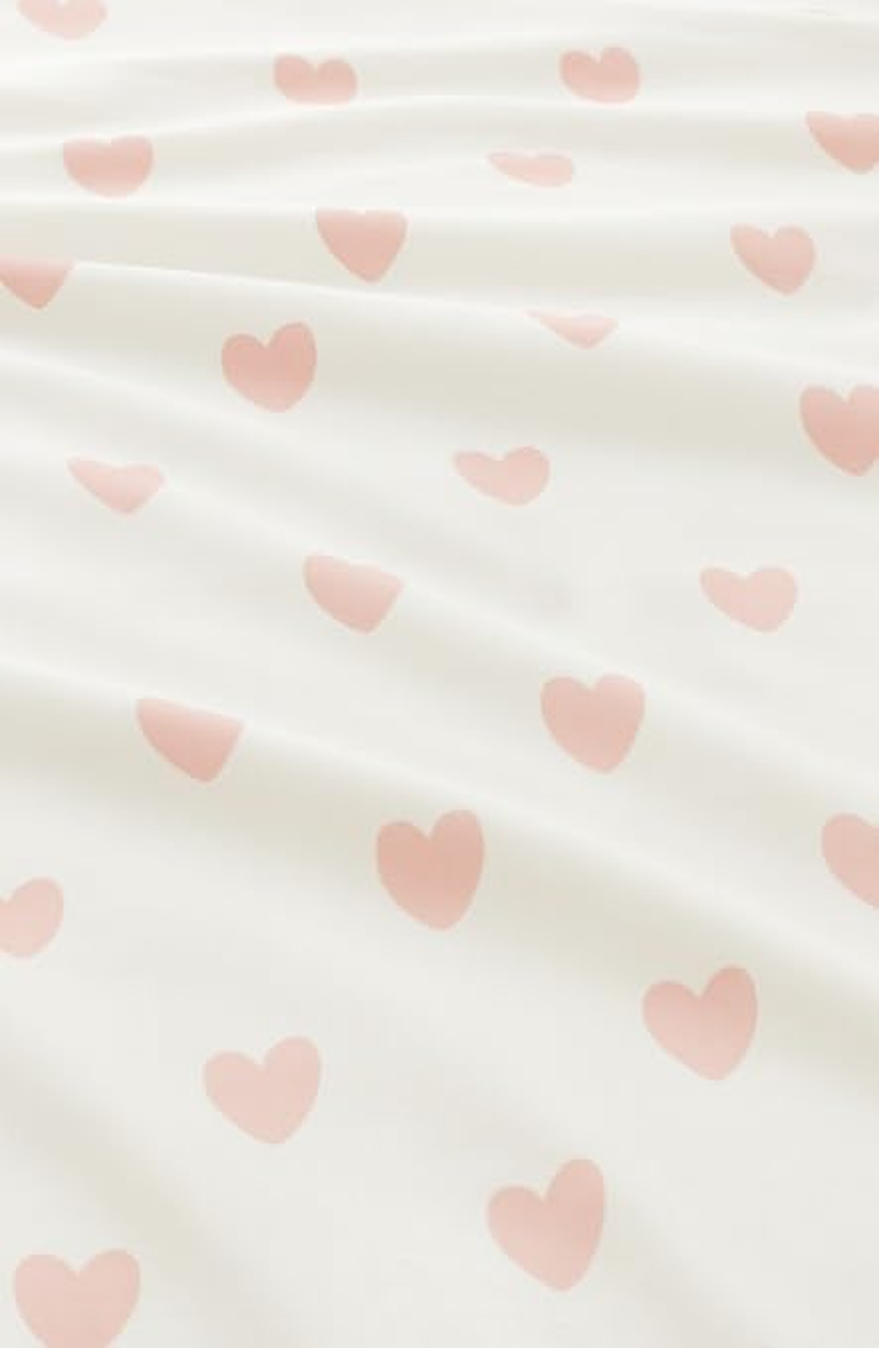 Duvet Cover & Pillow Cases: Heart Pattern Pink X White; Single Size: 59.1 X 78.7 X 23.6 Inches (150 X 200 Cm), 19.7 X 23.6 Inches (50 X 60 Cm); Gentle Cotton Material; Girly Bedding Set; Machine image number 1