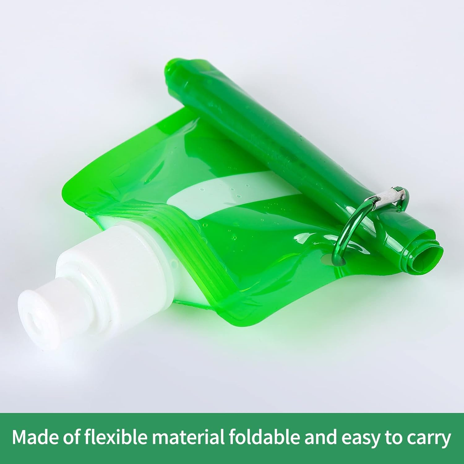 GLAITC Foldable Water Bottle,6 Colors Collapsible Water Bottle Reusable Drinking Water Bottle Plastic Water Bag Reusable Drinking Water Bags with Clip for Outdoor Indoor Sports,Biking,Hiking,Travel image number 4