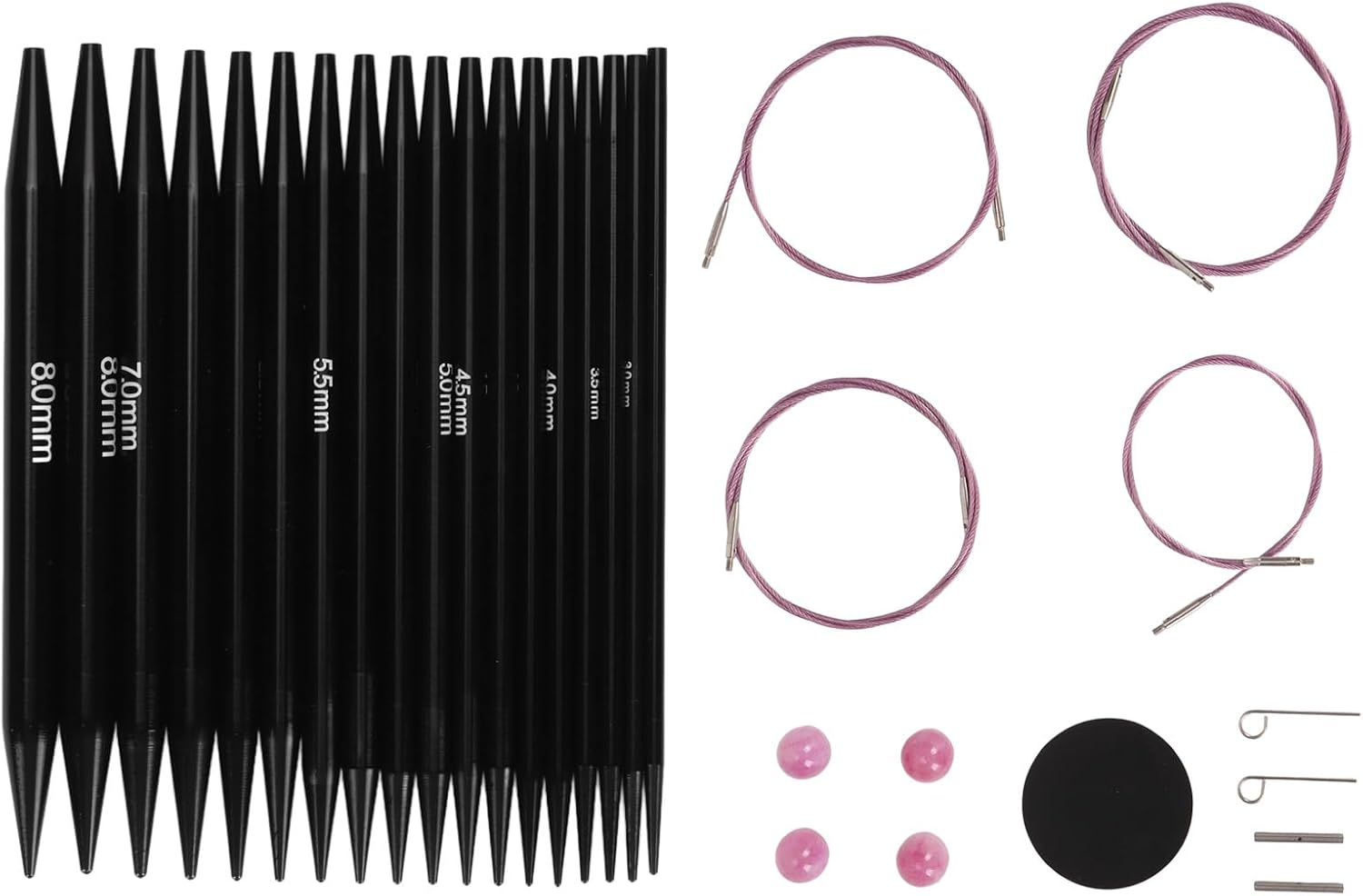 Circular Knitting Needle Set, 3 to 8Mm Interchangeable Ergonomic Circular Needle Set with Storage Bag for Crafting, Gifts for Mom, Grandma, Friend Who Is a Knitting Beginner. image number 3