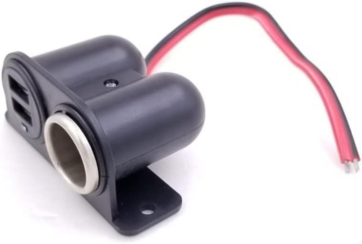 Body Socket 12V / 24V+3.1A Dual USB Charger Cigarette Lighter Car Adapter for Vehicle Truck SUV Motorcycle Boat image number 2