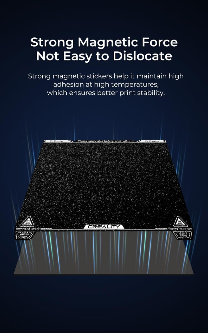 Creality Upgraded K1 Frosted PEI Build Plate Kit (235*235Mm), Magnetic Flexible Steel Plate, 3D Printer Platform for Ender-5 S1/K1/Ender-3 S1/Ender-3 S1Pro/Ender-3/3 Pro/3S/Ender-3 V2/Ender-5/5S/5 Pro image number 3