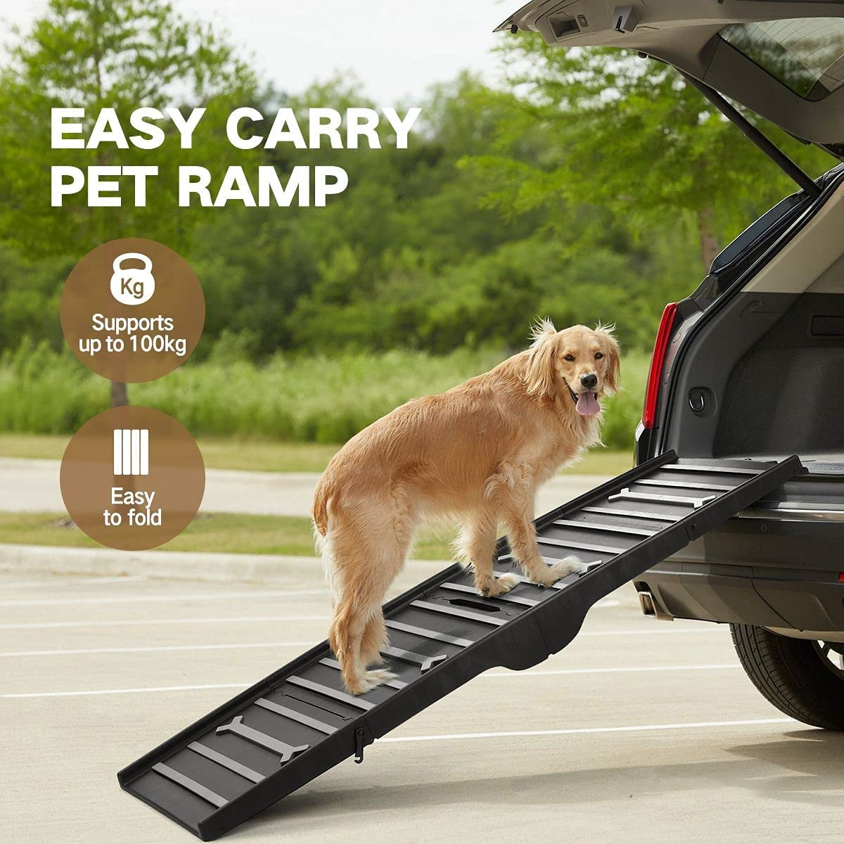 Foldable Dog Ramp for Car SUV Truck Pet Safety Stairs Steps Ladder Portable Non-Slip Travel image number 5