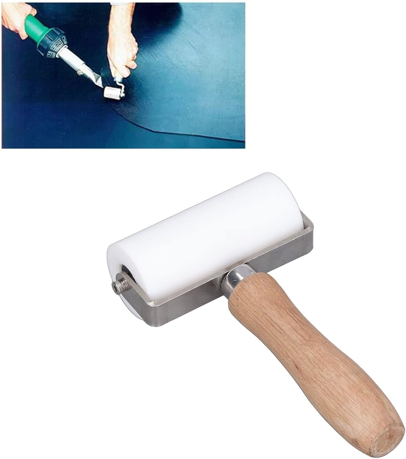 Seam Roller, Silicone Hand Roller, 90Mm/3.5In Professional Silicone Pressure Roller High Temperature Resistant Seam Hand Roller Roofing PVC Welding Tool, Silicone Roller image number 6