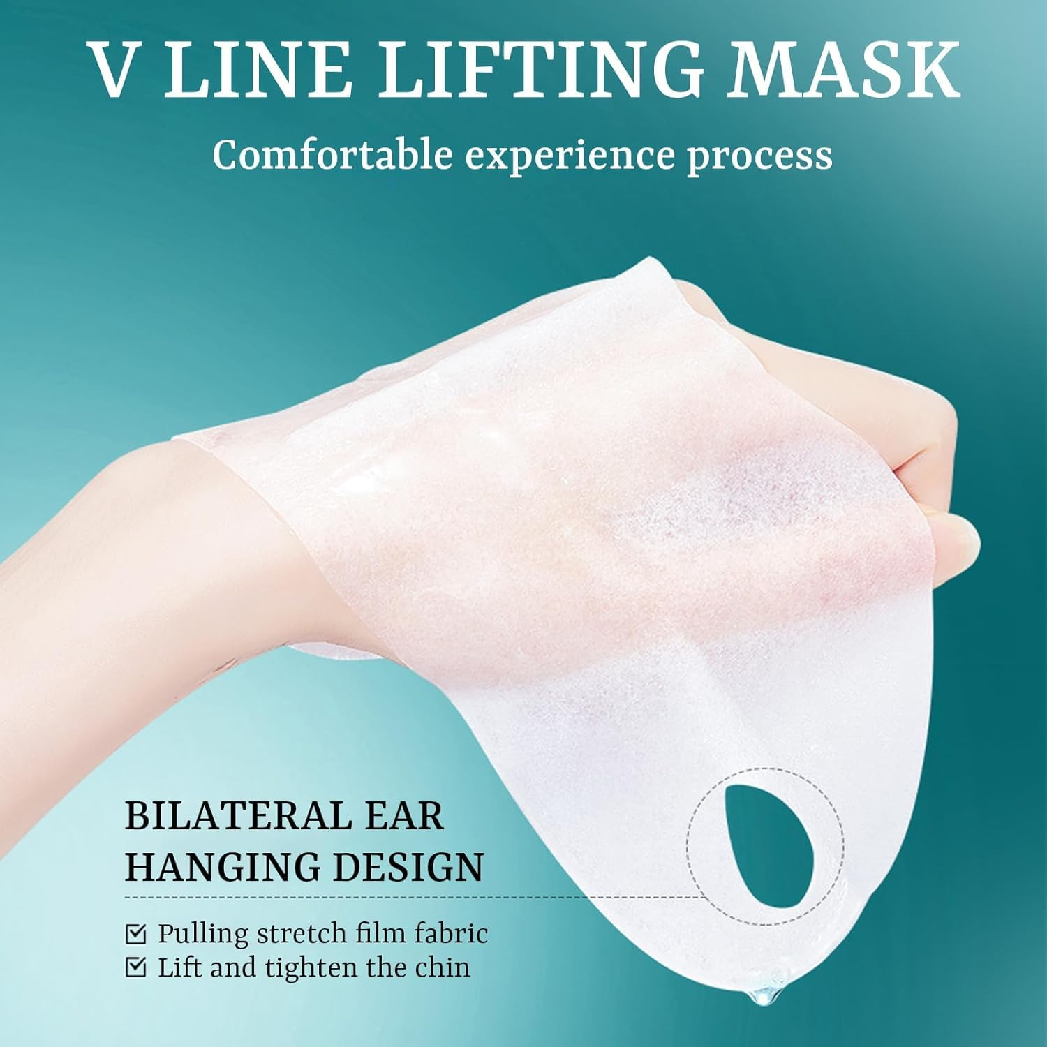 Collagen Face Masks V Line Lifting Mask 5 Pack, Chin Mask Strap for Face and Jawline with Peptides, Deep Hydrating Face Mask for Firming Skin Tightening Sharp Sculpted Contour for All Skin Types image number 6
