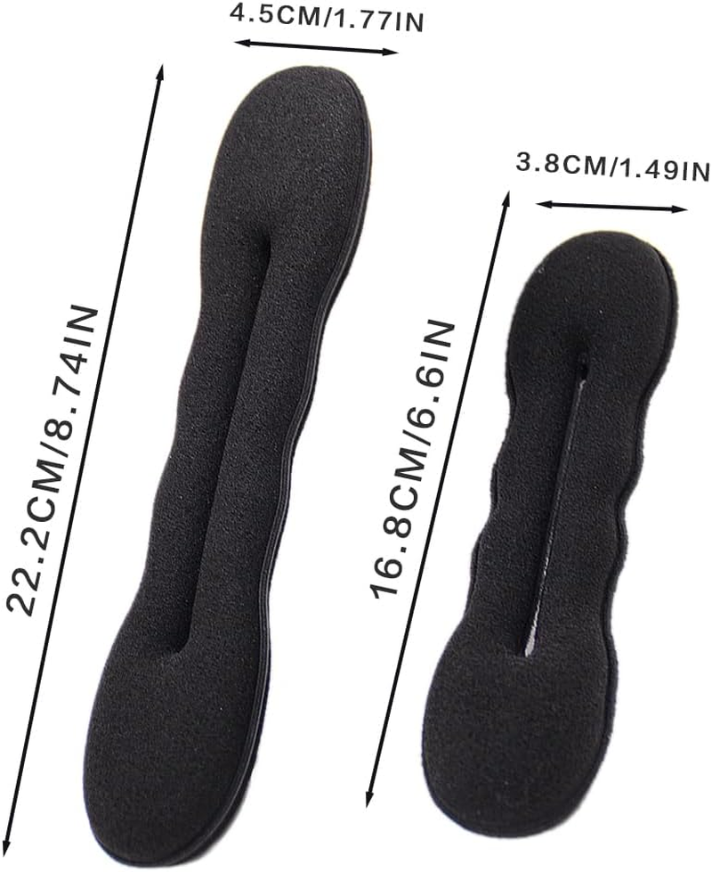 Visxcnu Pack of 4 Magic Hair Buns, 2 Large and 2 Small, Hair Bun Maker, Upgraded Hair Holder, Sponge Clips, Hair Styling Doughnut Bun Hair Twist Curler Donut Tools image number 4