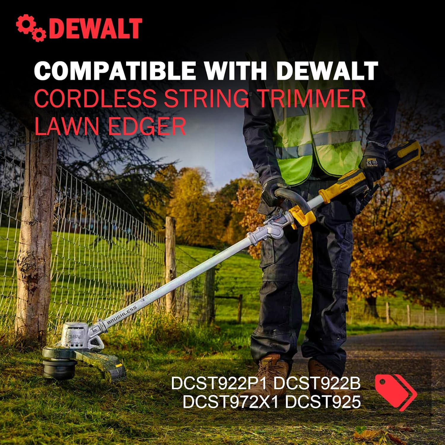 DWO1DT995 Weed Trimmer Head Cap Replacement for Dewalt String Trimmer Head with Weedeater Spring and Cap &lrm;Parts, String Trimmer Cap Cover for Dewalt DCST922P1 DCST922B DCST972X1, Black image number 1