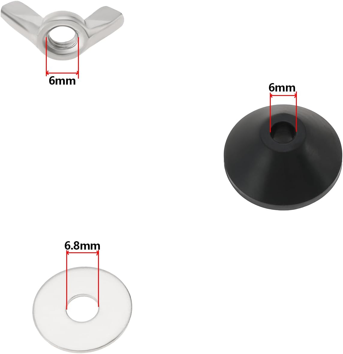 2 Sets M6 Bolt Rubber Dome Foam Washer Set Toilet Cistern Seal Kit Toilet Seat Universal Hhinge Accessories Toilet Seat Gasket Nut Fasteners