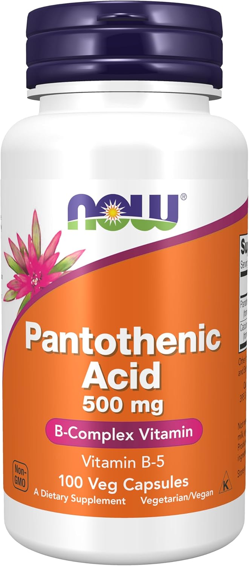 NOW Pantothenic Acid 500 Mg,100 Capsules image number 6