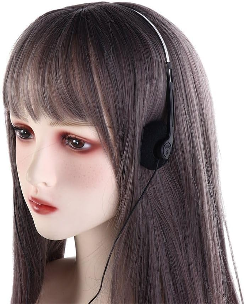 Black Retro on Ear Headphones, Wired Stereo Headphones, Walkman Headphone, Lightweight Portable Headphone with Adjustable Headband,Over-Ear Headphones,Open-Ear Headphones,Headphones and Earbuds image number 5