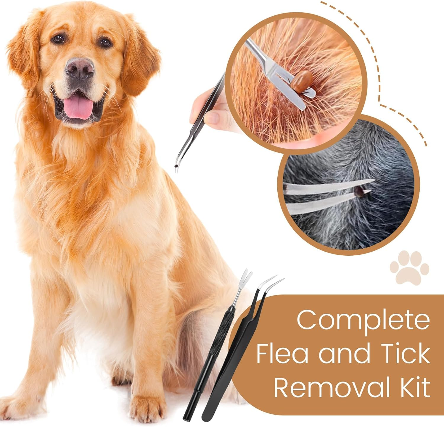 Muorruo 2 Pieces Premium Tick Removal Tool, Tick and Flea Removal Tool Made of Stainless Steel for Pets, Dogs, Cats and People, Safe Tick Remover and Precise Tweezers image number 4