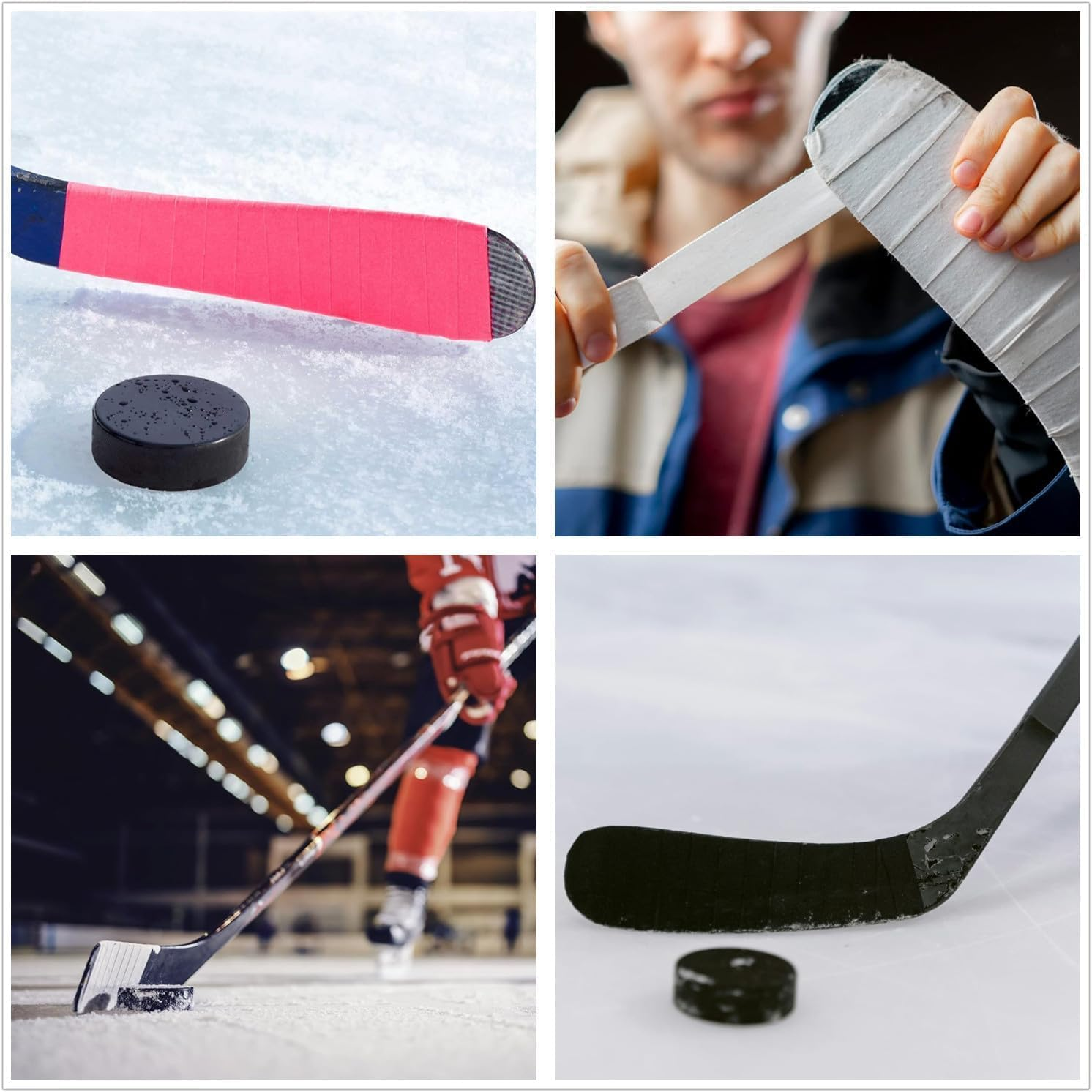 Anti-Slip Hockey Sticks Tape, 2Roll Sports Ice Hockey Grip Wrap Tapes,Non-Slip Ice Hockey Racket Tape,Non-Slip Grip Tapes Sports Tapes Ice Hockey Grip Tape, Red image number 6