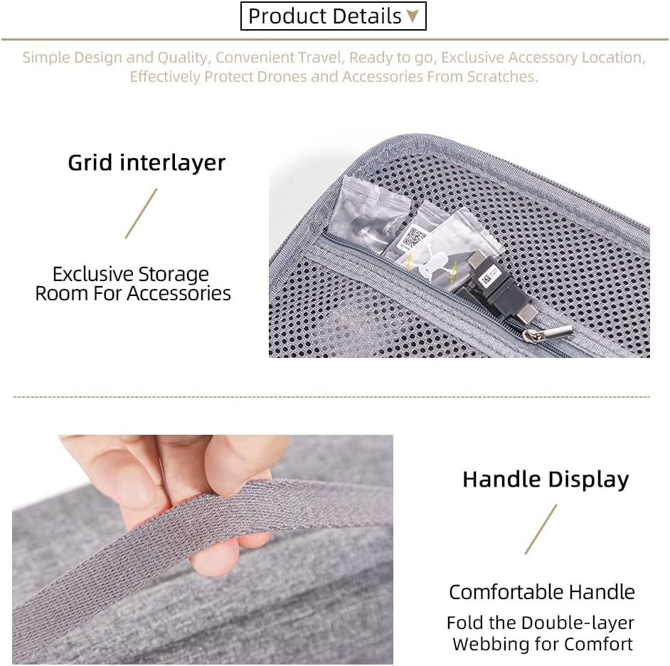 PALUMMA Hard Carrying Case for DJI Mini 4 Pro/Rc 2, EVA Hard Portable Storage Shoulder Bag Compatible with DJI Mini 4 Pro Accessories, Gray image number 3