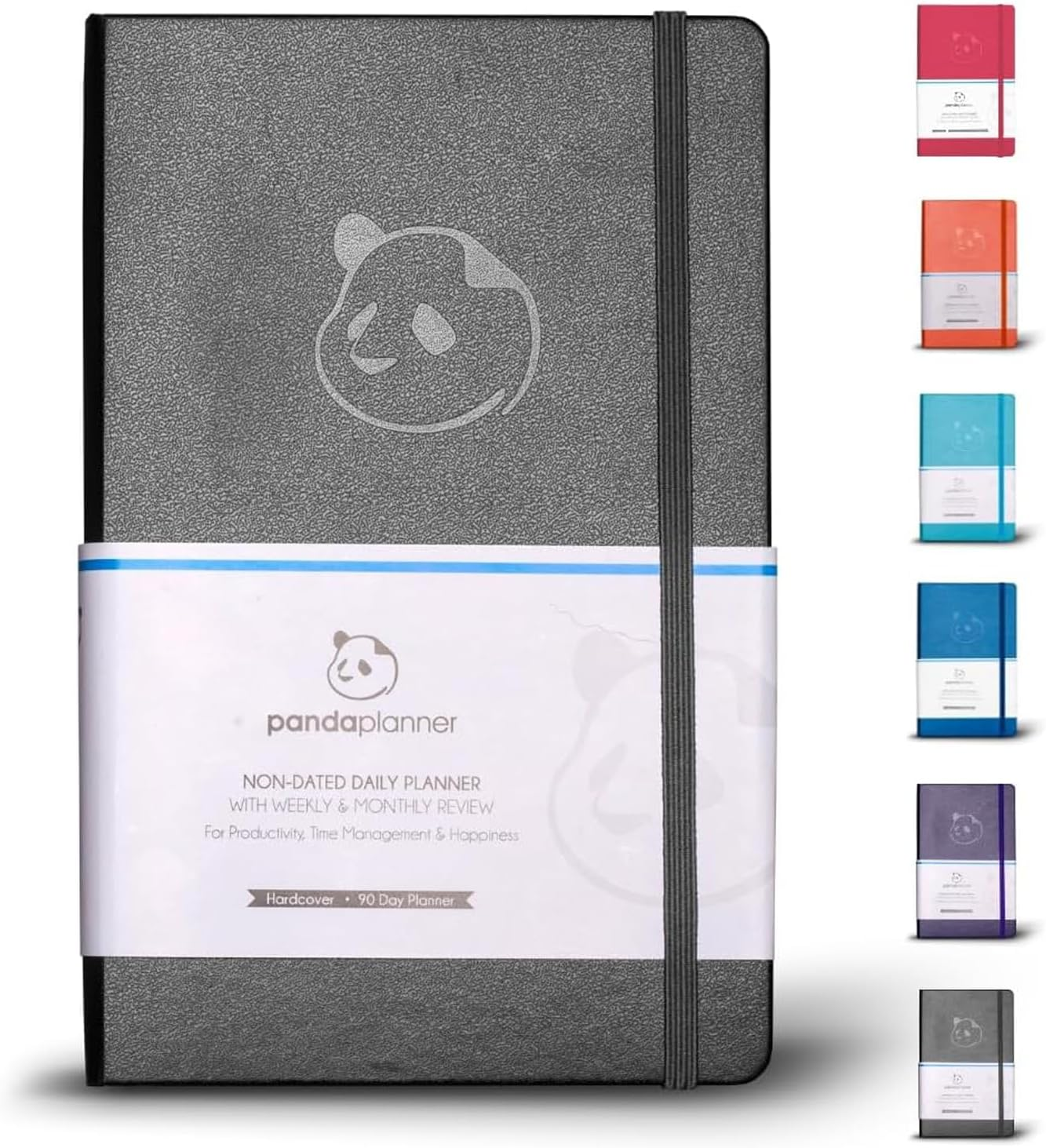 Panda Planner Raspberry Sorbet Daily Planner 2023 by - Organizer Planner for Goals, Gratitude & Focus - Weekly & Monthly Agenda Sections - Undated 90 Day Planner