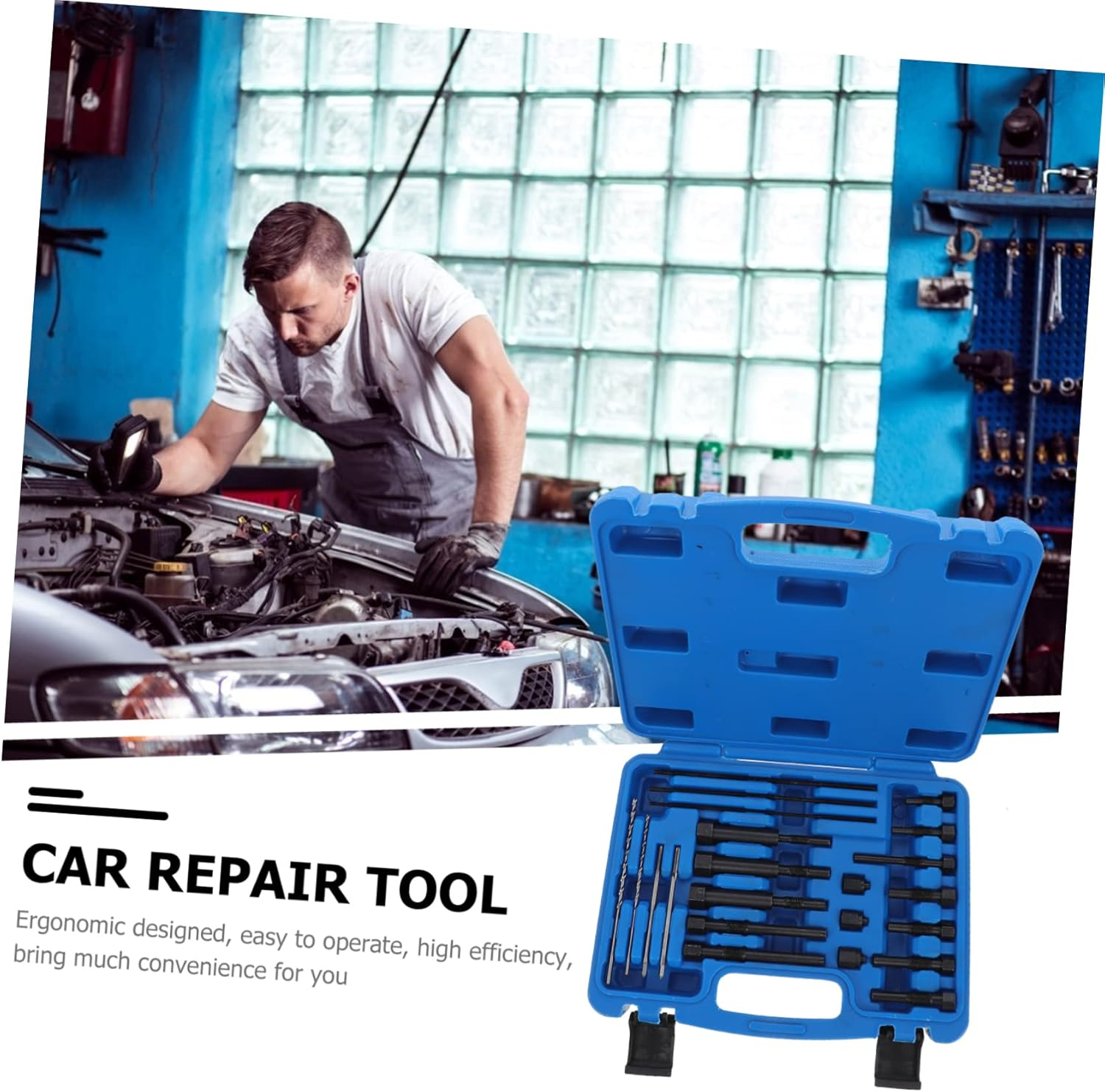 Mikinona Damaged Glow Plug Puller and Thread Repair Kit Automotive Glow Plug Removal Tool Practical Car Repair Equipment Sturdy Extraction Function for Engine Maintenance