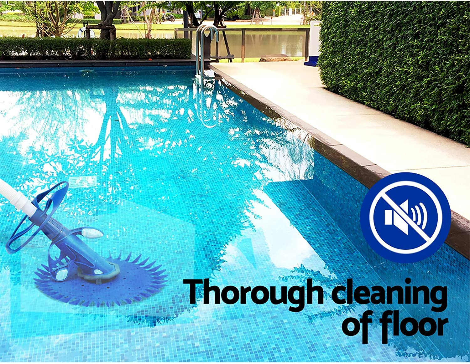 Aquabuddy Pool Cleaner, Automatic Vacuum Mop Floor Cleaners Wall Swimming Pools Brush Household Home Inground above Ground Cleaning Tool, with Replacement Barracuda Diaphragm 10M Hose Blue image number 6