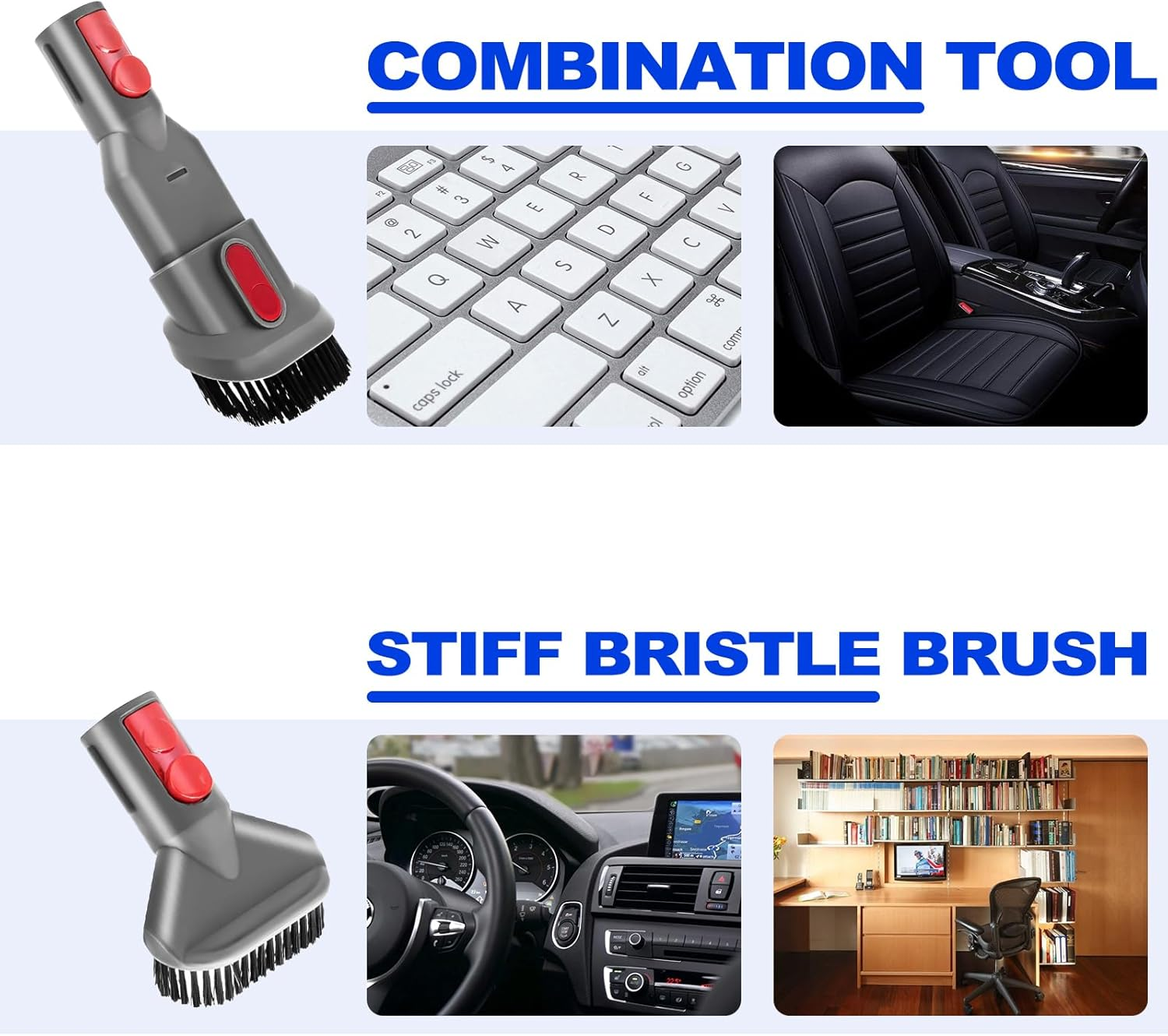 6 Pieces Vacuum Cleaner Accessories Compatible with Dyson V7 V8 V10 V11 V12 V15 Vacuum Attachment Kit Absolute Detect Cyclone Fluffy Mattress Outsize Cleaner Replacement Brush Tools image number 1