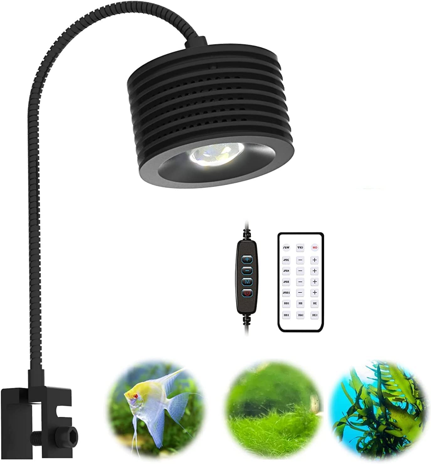 Lominie LED Aquarium Light, Full Spectrum Fish Tank Light, Clip on Freshwater Planted Light Adjustable Gooseneck for Saltwater Coral Fish Tanks, Dimmable Nano Refugium Tank Light Supports Remote Wifi image number 3