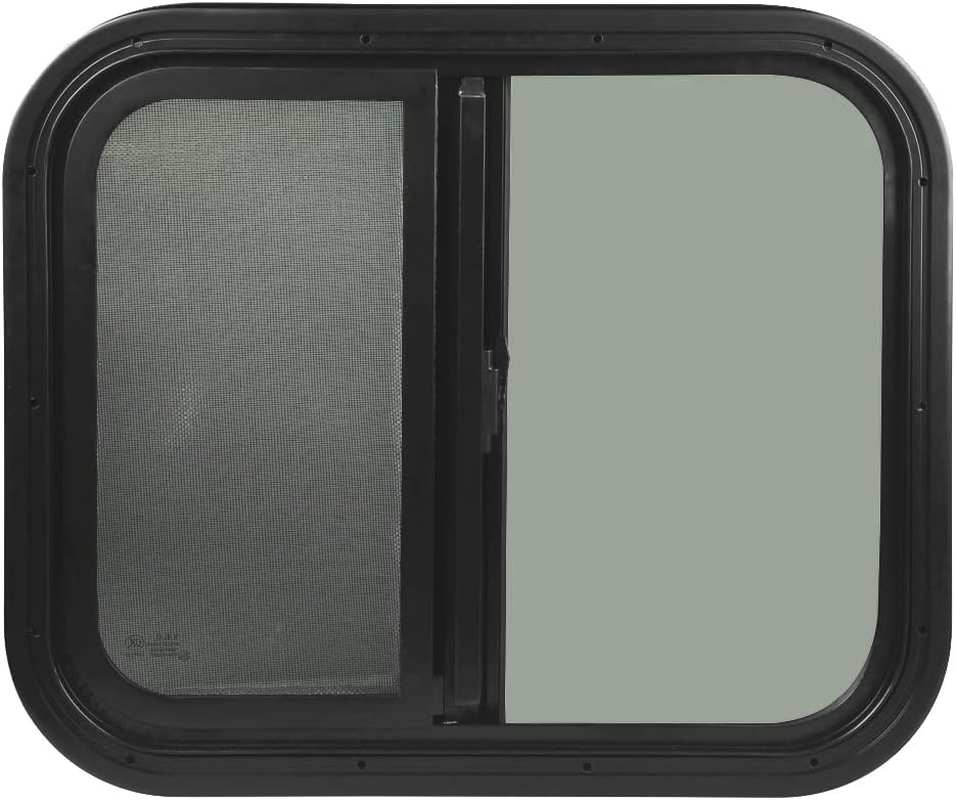 Manan Sliding Windows Caravan Motorhome Float Horse RV UTE Camper Yacht Safe Lock Waterproof, Thermalproof, Scratchproof, Soundproof, Protection Uvproof, 60Cmx50Cm(Black) - Black image number 6