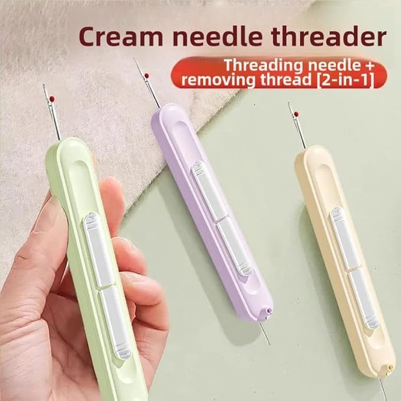 2-In-1 Needle Threader and Seam Ripper, 3Pcs 2-In-1 Needle Threader Seam Ripper,2 in 1 Threading and Thread Removal Tool,2-In-1 Retractable Seam Remover Seam Ripper,2 in 1 Needle Threader Seam Ripper image number 5