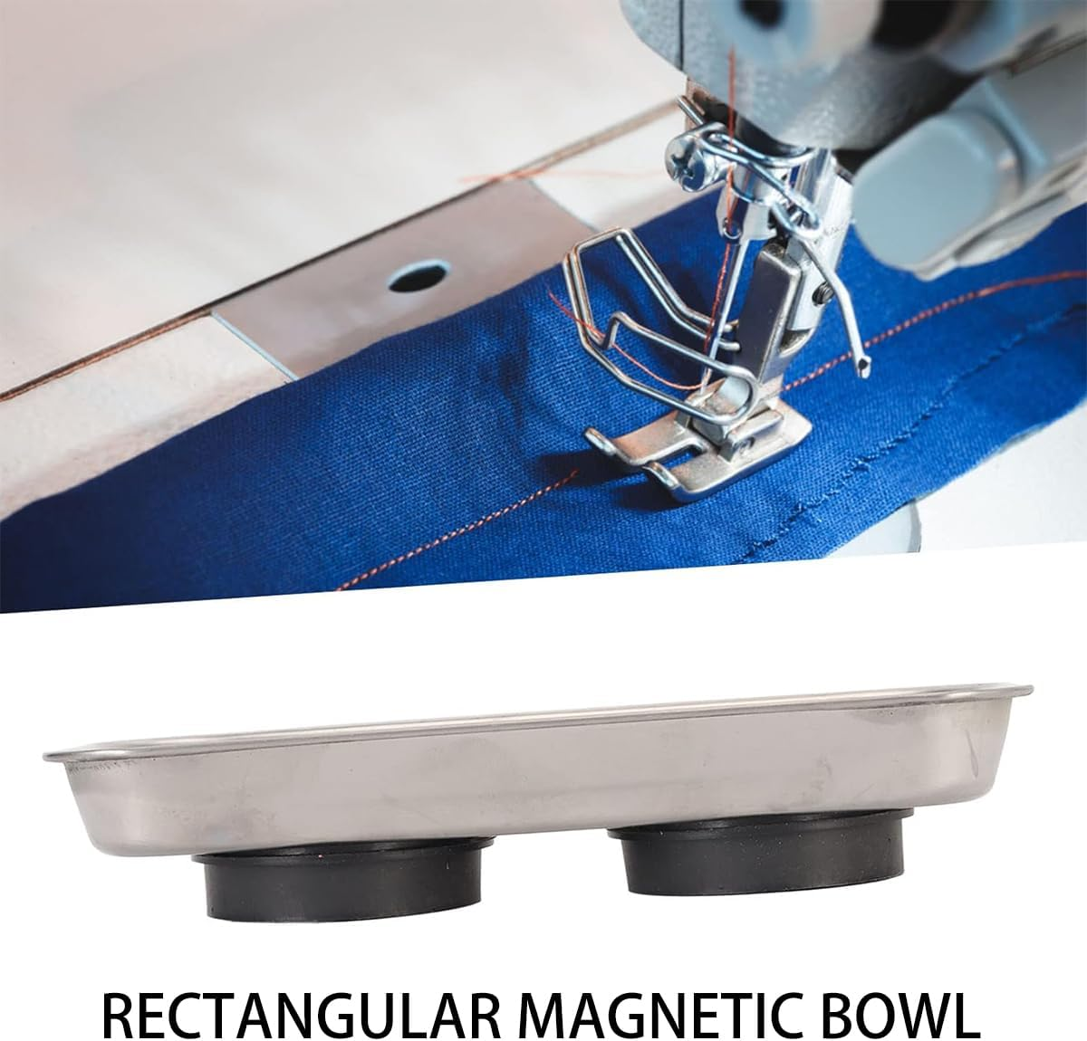 AIMALL Stainless Steel Magnetic Tool Tray &ndash; Rectangular Magnetic Parts Bowl for Screw and Nut Storage, Durable 5.8X2.6In Hardware Organizer Plate for Garage and Workshop image number 3