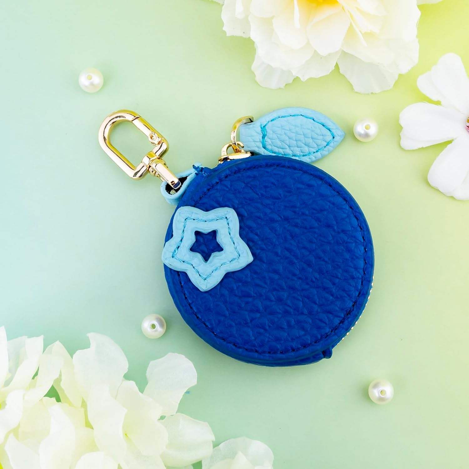 Coin Purse Blueberry, Y2K Cute Keyring as Bag Pendant & Key Ring, Mini Purse Women Girls, Fruit Bag Pendant Blue, Coin Purse Bag Charm for Bags, Keys image number 6
