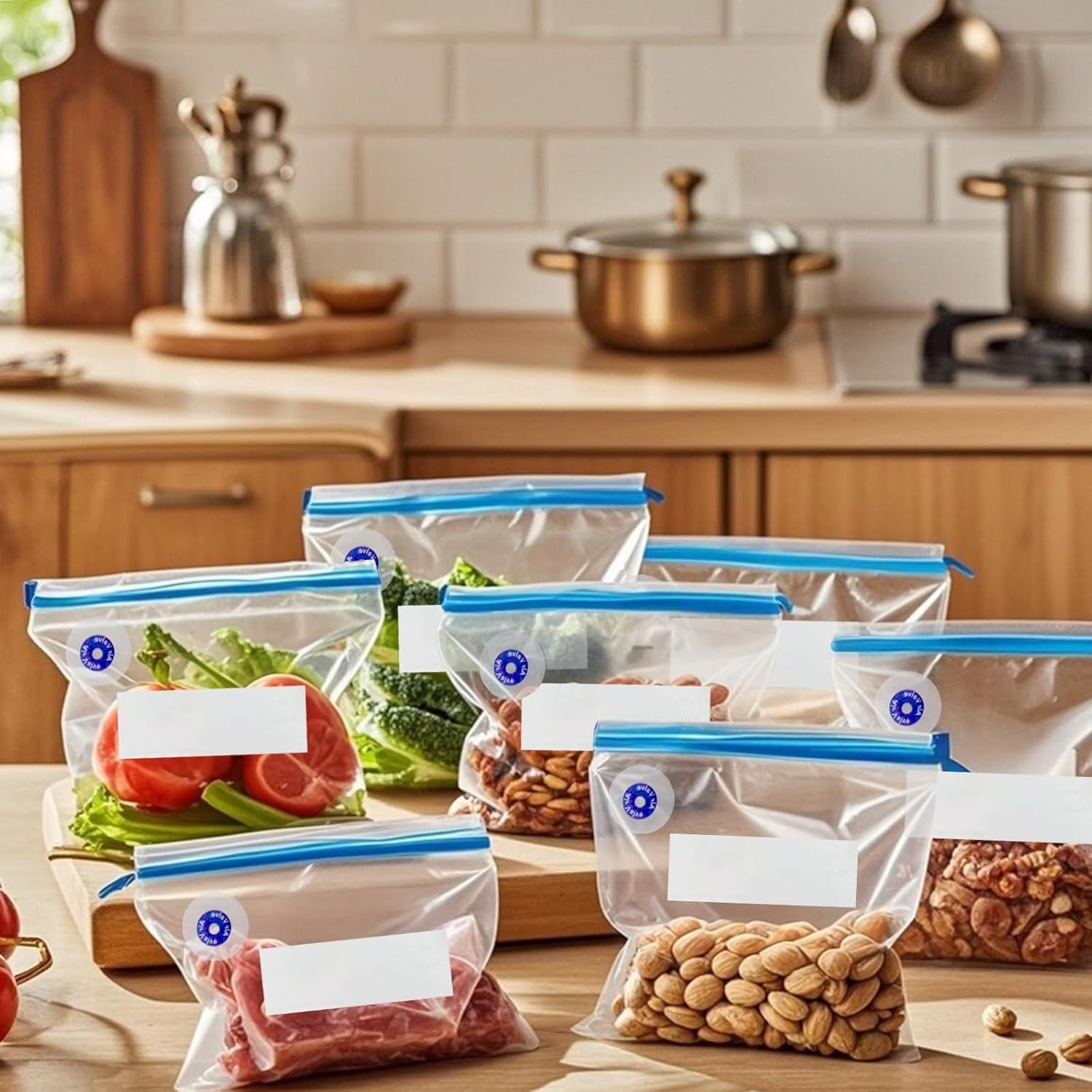 20PCS Reusable Sous Vide Cooking Bags 3 Sizes Vacuum Sealed Bags Sealed Storage Bags for Food Storage Sous Vide Cooking Suitable for Meal Preparation or Storage image number 4