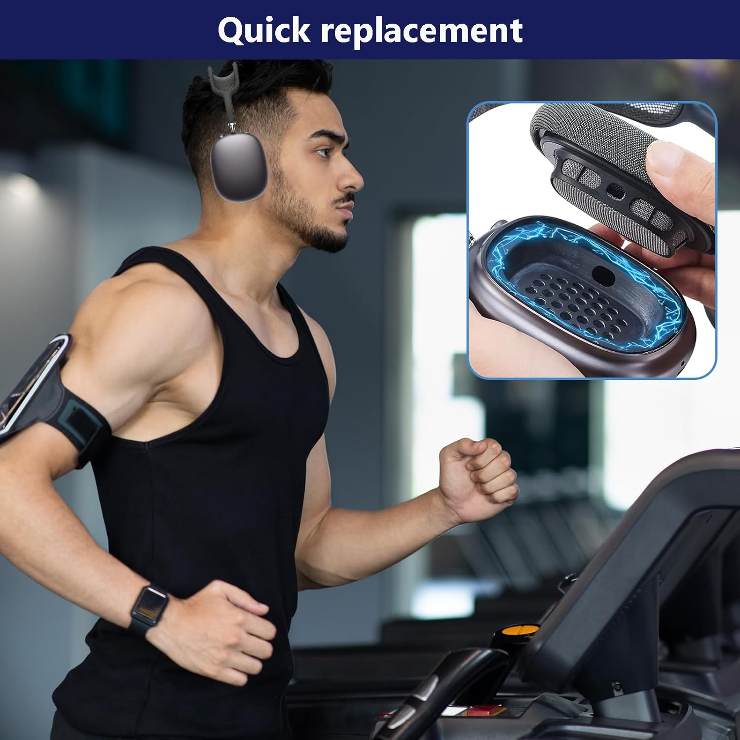 Raheem Replacement Ear Pads Compatible with Airpods Max Over-Ear Headphones, Premium Replacement Pads with Durable Mesh Fabric and Softer Foam, Airpods Max Accessories image number 3