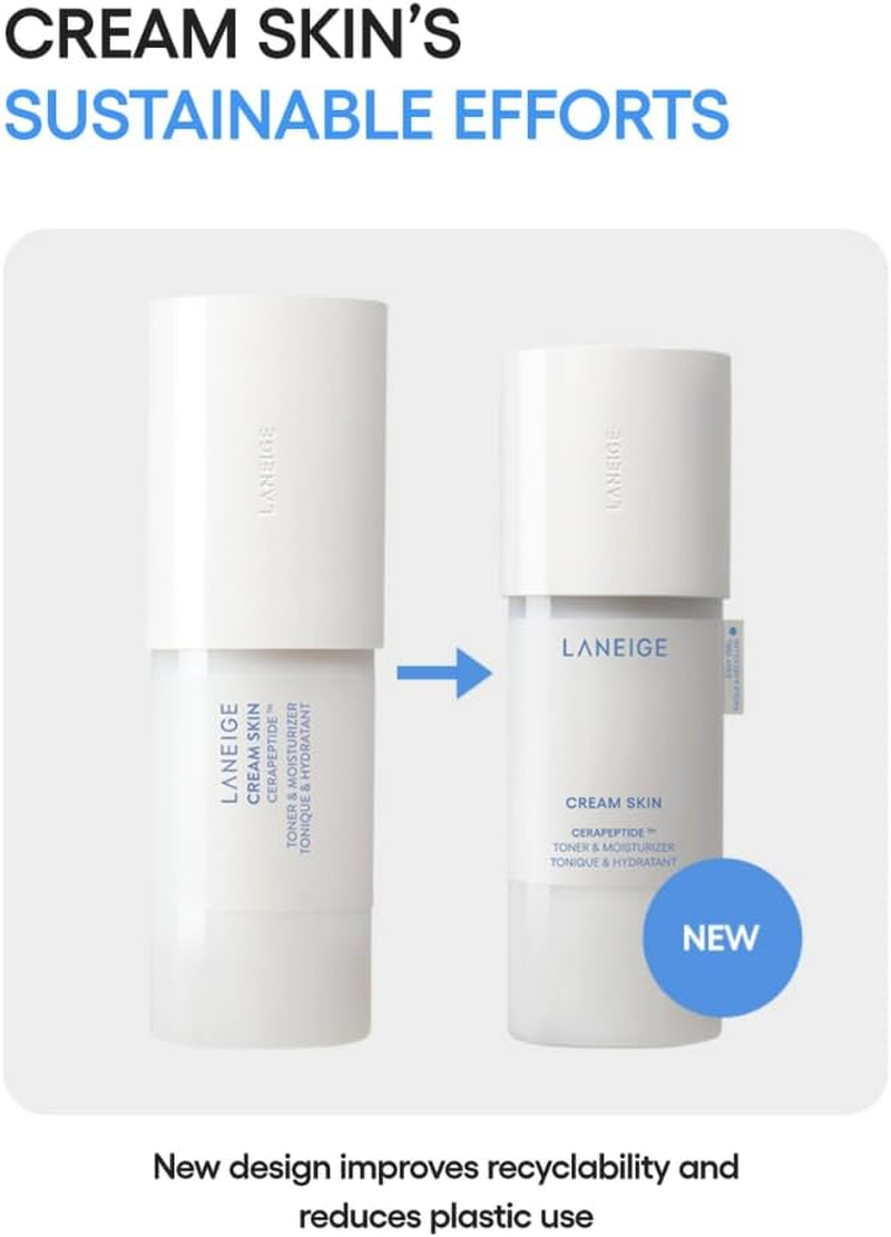 Cream Skin Refiner Toner 170Ml Full Size with Mist Pump & Full Size Refill Pack 170Ml. Korean Beauty Promotion Set for Laneige. (Total 340Ml) image number 1