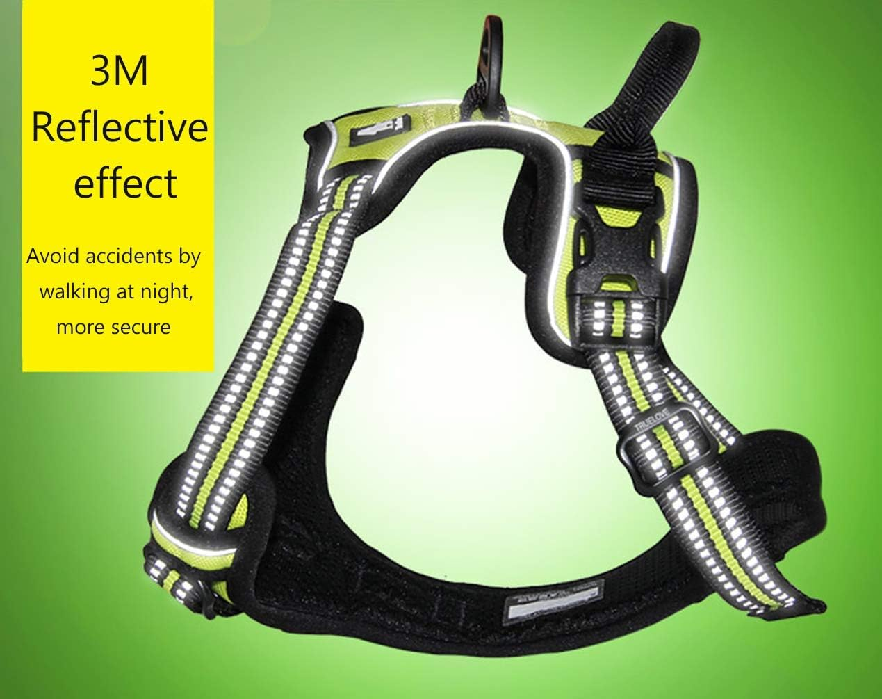 WINHYEPET Truelove Dog Harness No-Pull Reflective Adjustable Pet Harness with 2 Lead Clips, Easy Control Handle for Small, Medium and Large Dogs, TLH5651