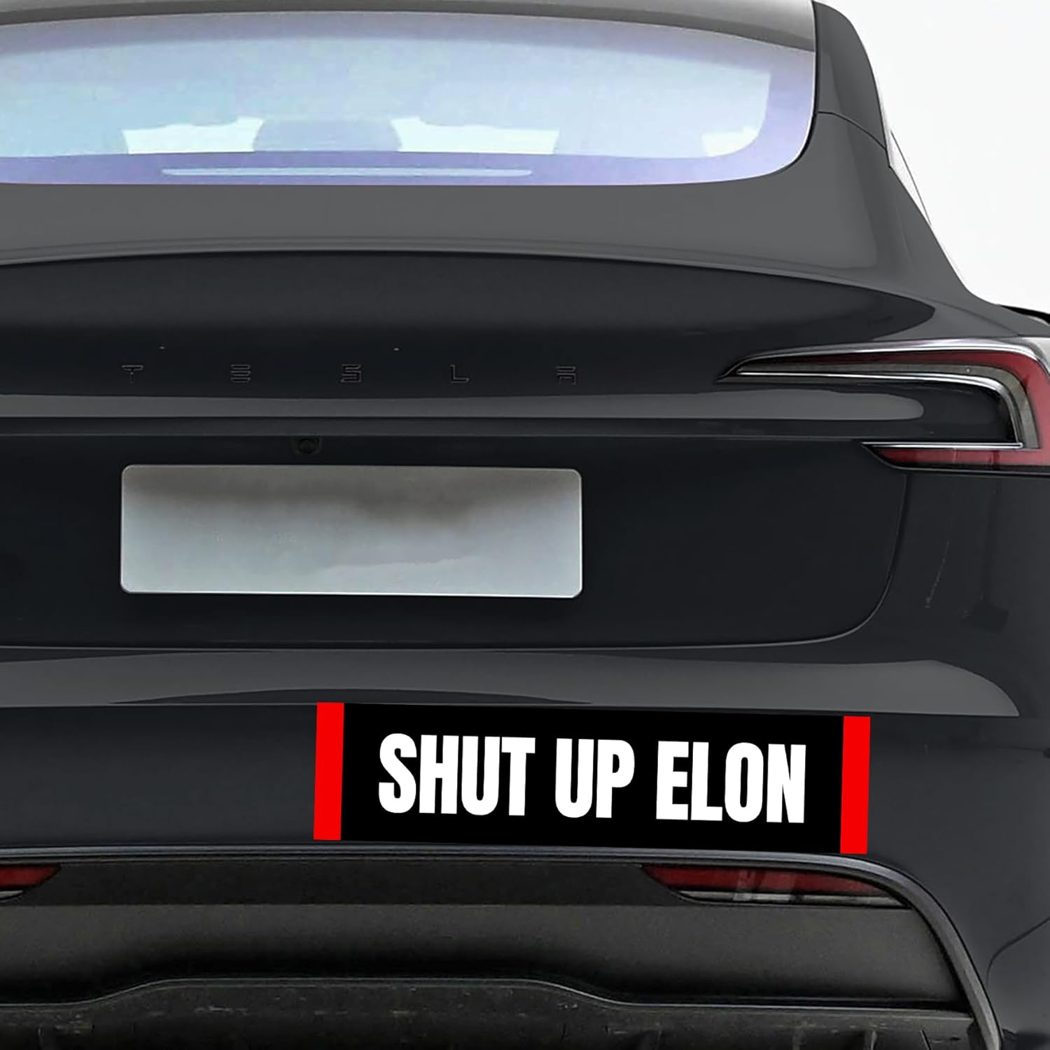 Anti Elon Club Bumper Decal Elon Was Crazy Sticker Funny Regret Shut up Elon Musk Sticker Cling for Car Bumper, Laptop, Wall, Window (Shut up Elon) image number 5
