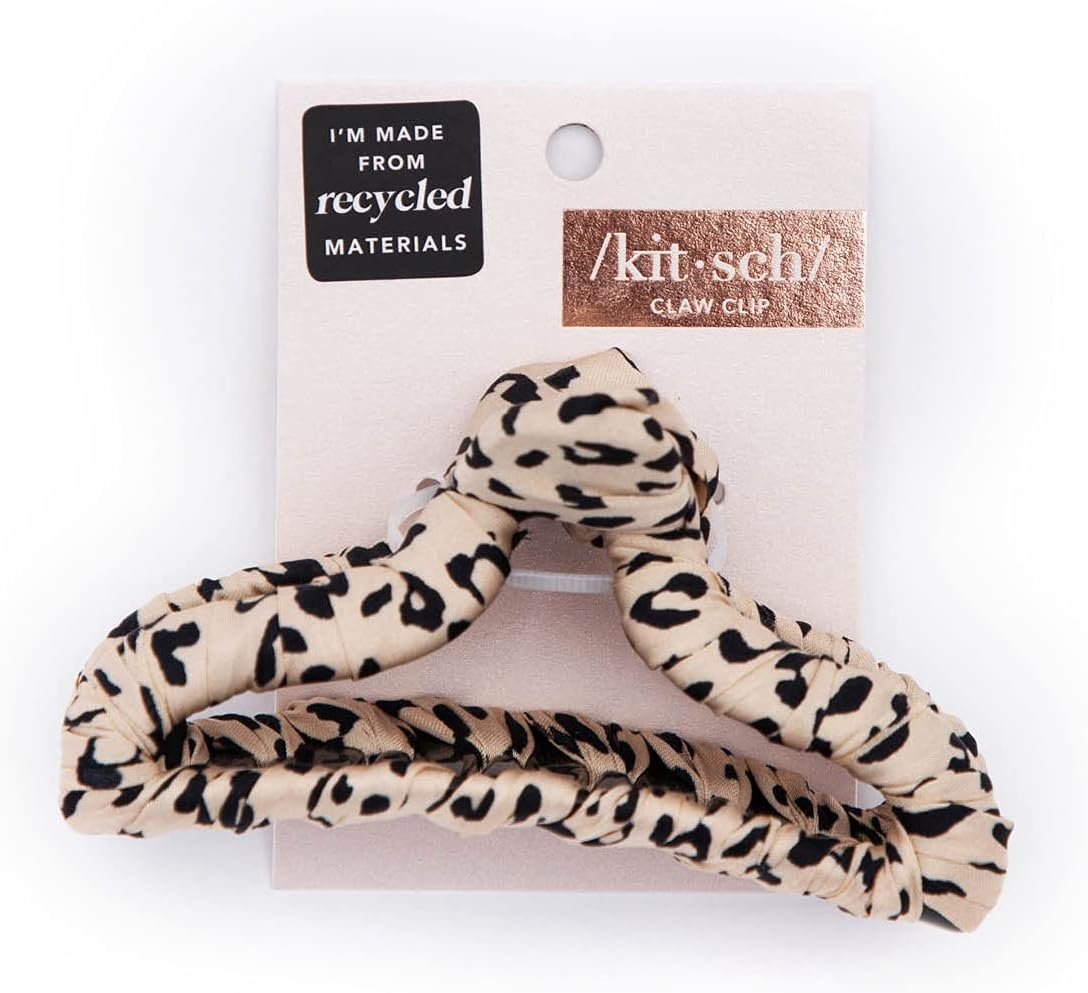 Kitsch Recycled Plastic Large Claw Clip, Big Open Shape Hair Clips for Women, Large Hair Claw Clips & Jaw Clips, Big Claw Clips for Thick Hair, Claw Hair Clips for Girls (1Pc, Black)