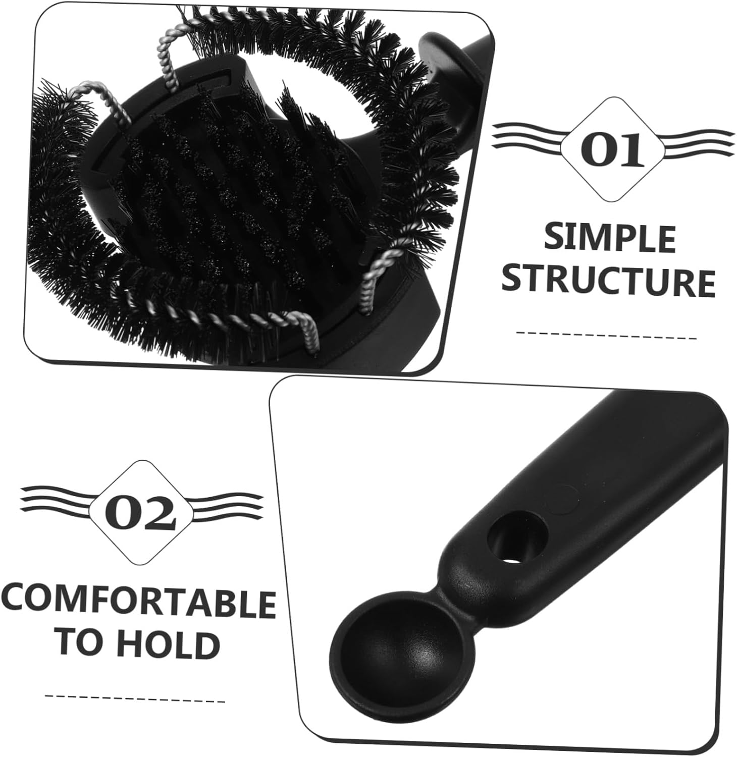 Cabilock Detachable Bristles Coffee Machine Group Head Brush with Spoon Comfortable Handle Espresso Cleaning Tool for Grinds and Debris Removal Fine Craftsmanship for Espresso Cappuccino image number 6