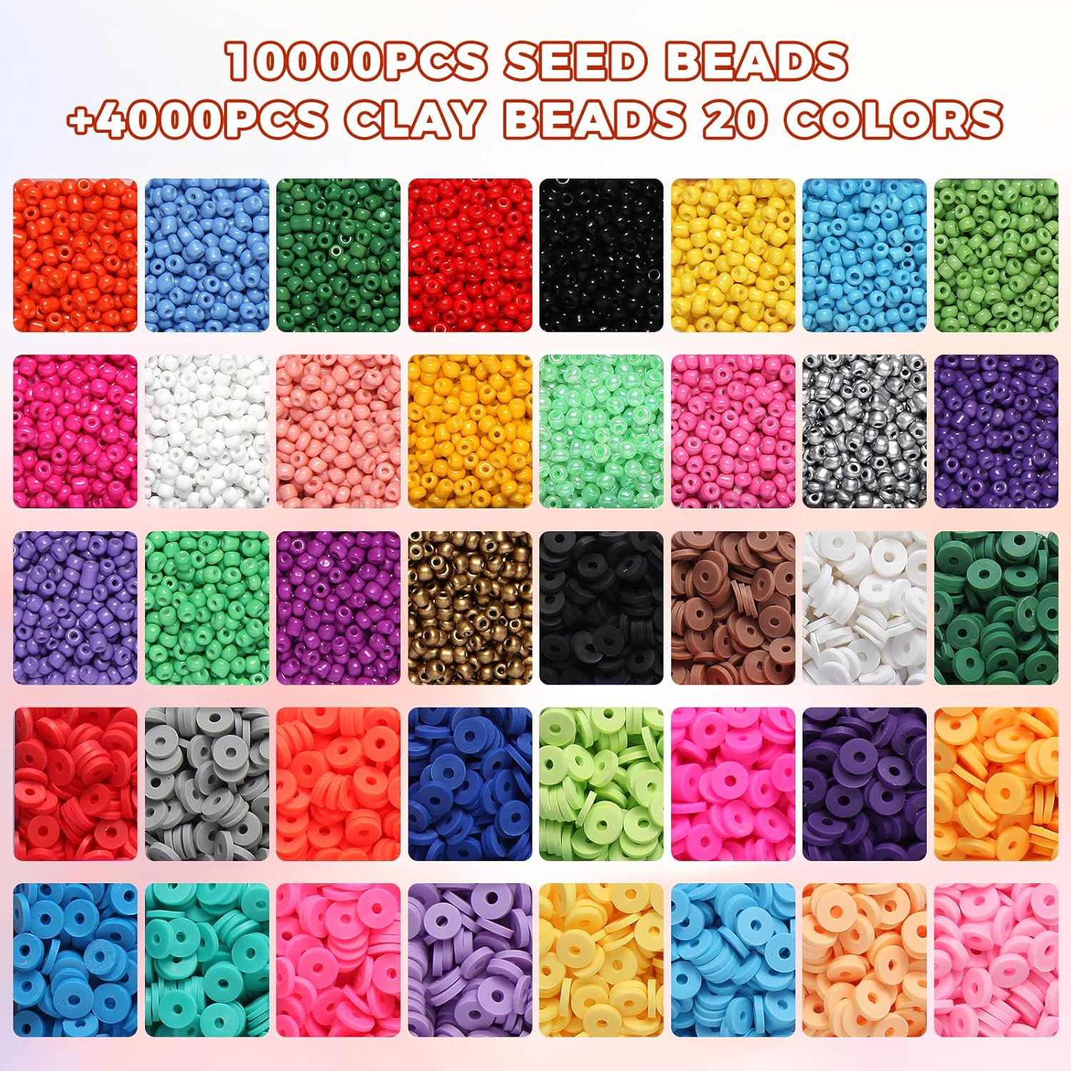 14600PCS Bracelet Making Kit for Girls and Adults, Beads for Kids Jewelry Making Bracelet Making Kit as Girls Birthday Gift Age 6-8 Years Old DIY Art Craft Kit for Girls Toy Gifts image number 1