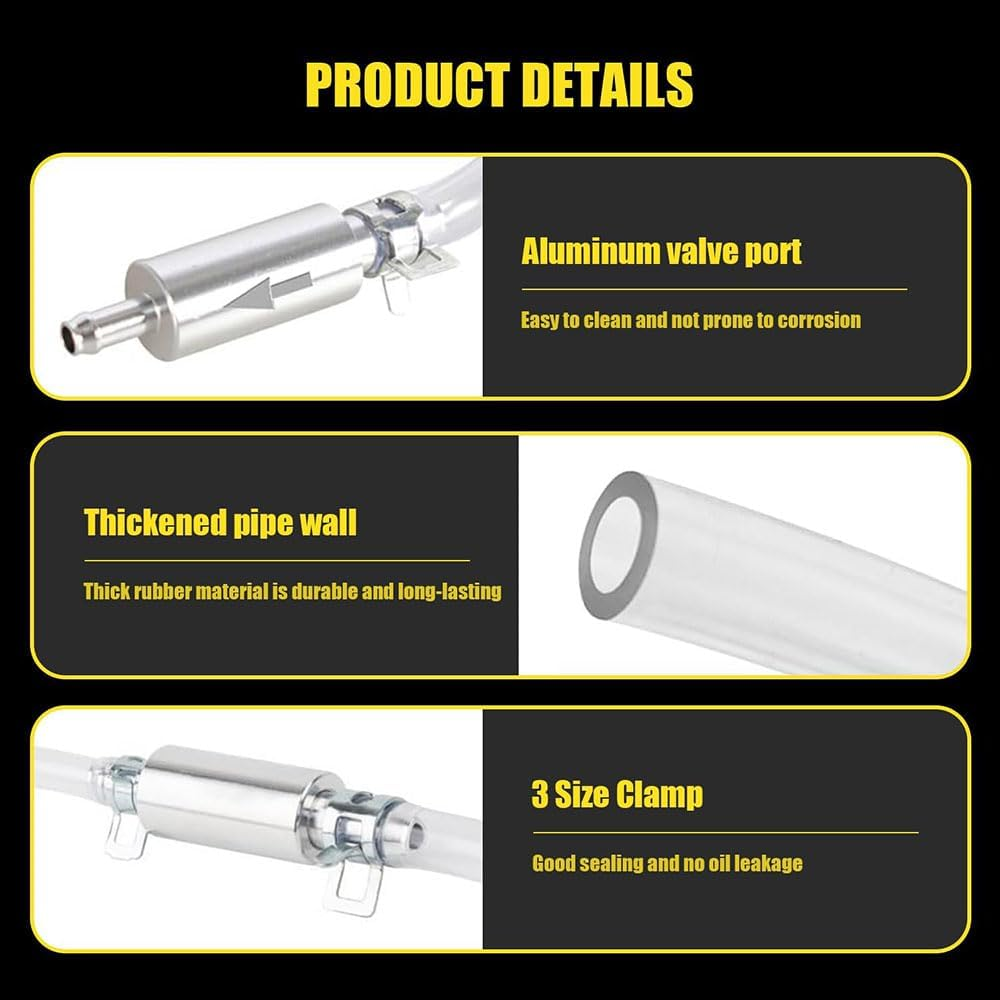 Brake Bleeder Hose Kit with One Way Check Valve Tube for Hydraulic System Bleeding, Brake Fluid and Clutch Repair Tool for Car Motorcycle, Universal Bleeding Tool Kit for Automotive Maintenance image number 2