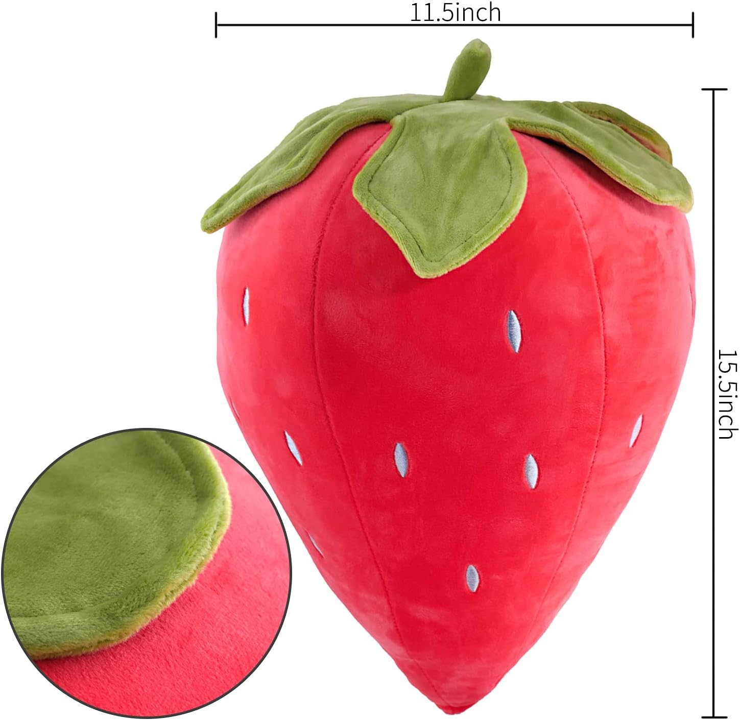 Bettli Strawberry Pillow Cute Soft Fruit Plush Pillow 15.5 Inches image number 3