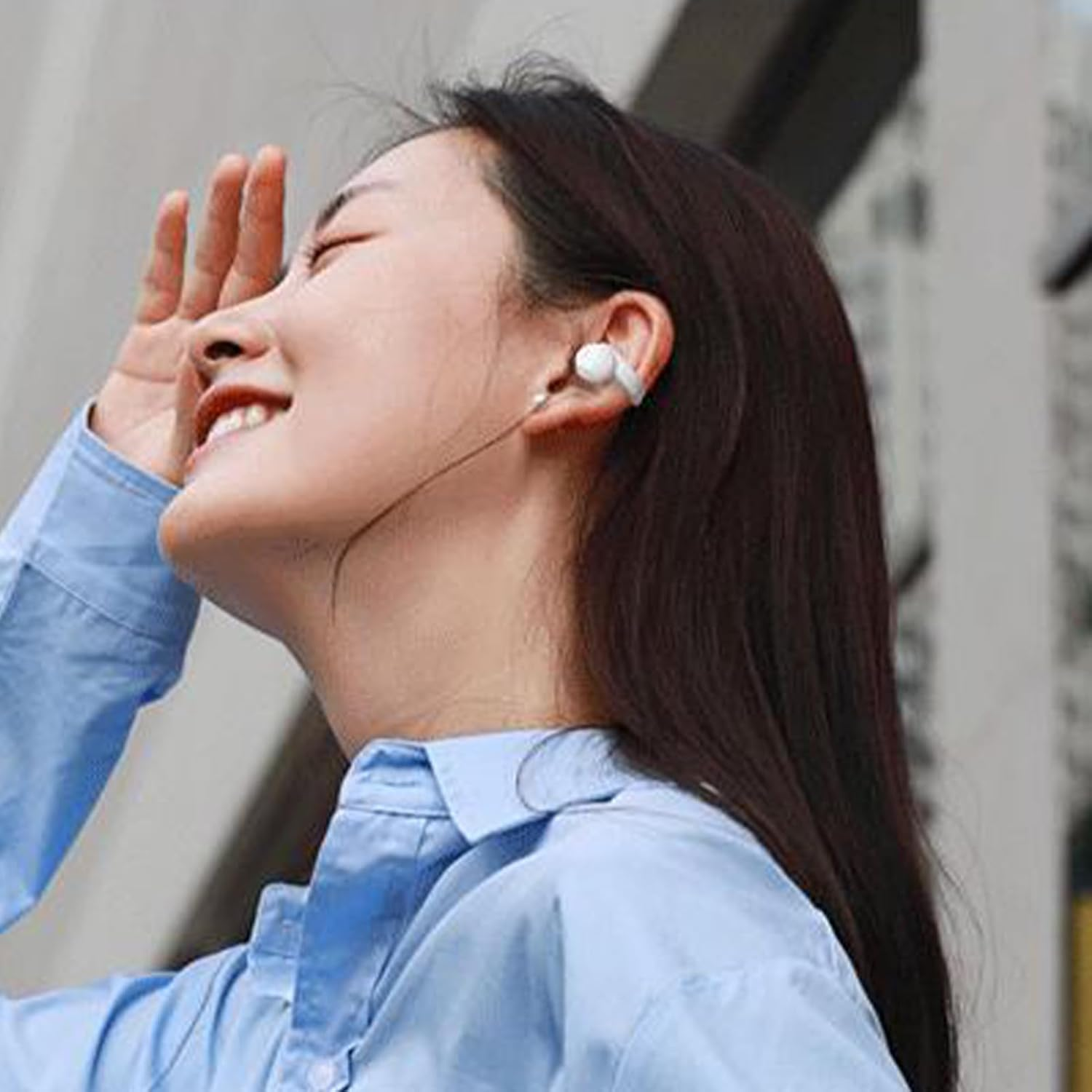 Rissunkv Clip Ear Buds | Clip on Earbuds,Lightweight Noise Cancelling Bone Conduction Earphones Secure Fit for Sports Workouts Game Running Cycling image number 2