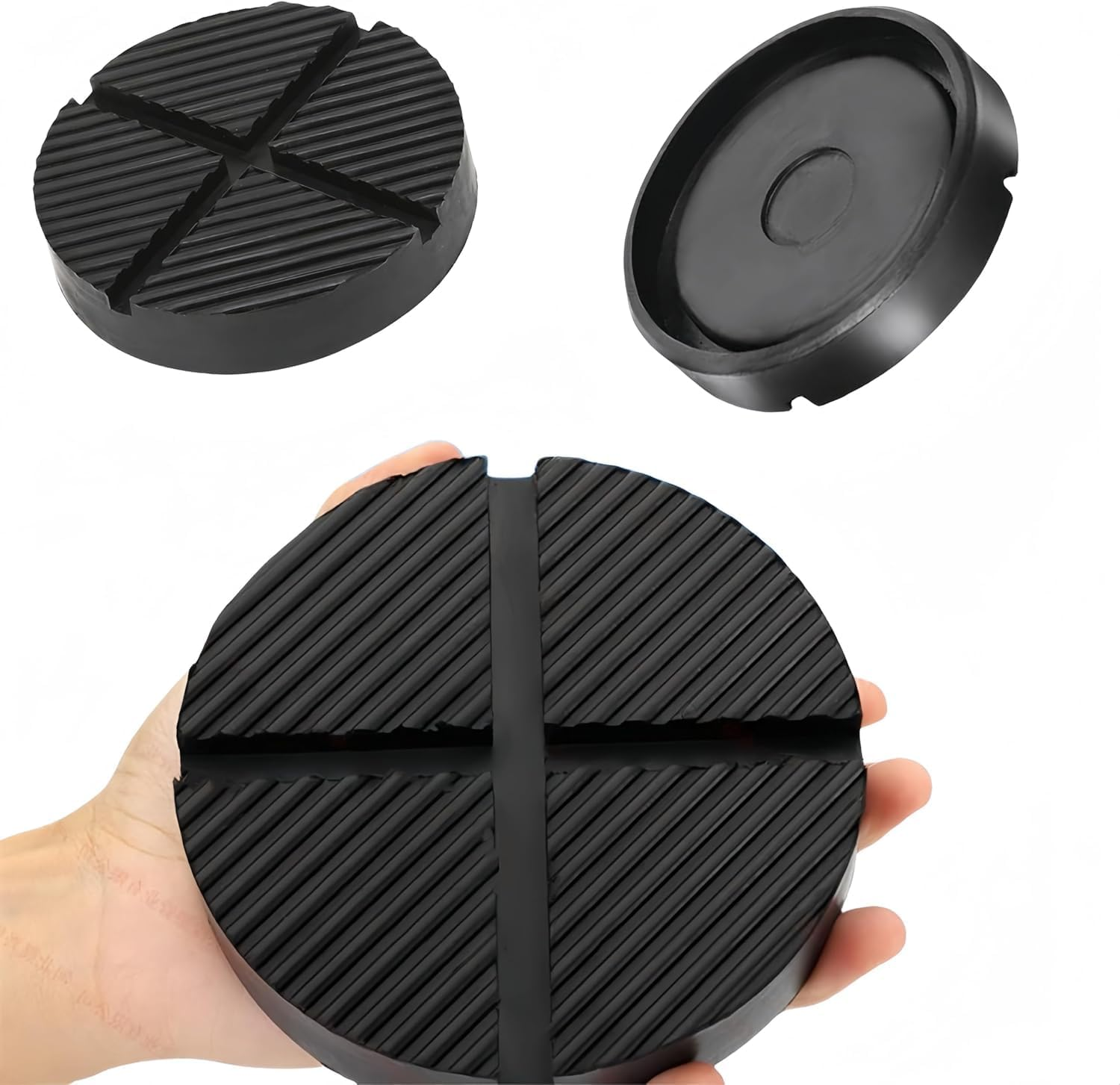 Wizefolk Universal Car Repair Rubber Slotted Jack Pad,12.5 X 2.6 Cm Floor Jack Rubber Pad for Lifting Car Lift Point Pad Motorbike Trolley Jack Workshop Tool image number 1