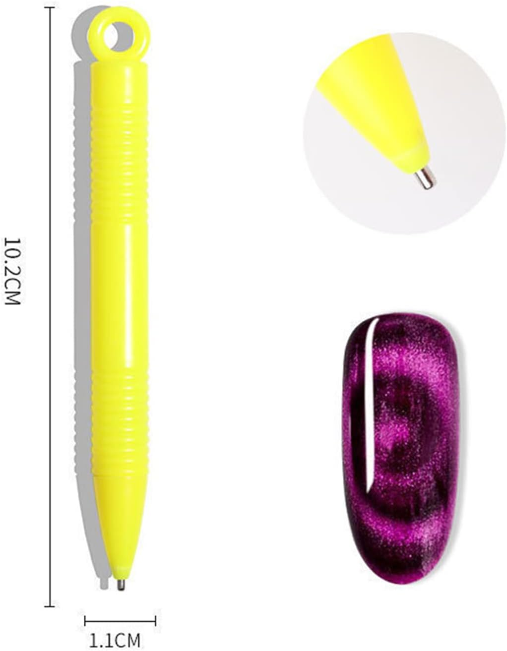 SILPECWEE 12Pcs Nail Magnet Tools Cat Eye Magnet for Nails Magnetic Nail Polish Pen 3D Nail Design Kit Gel Polish Magnet Stick Nail Art Accessories for DIY Nails Decoration Studio or Home image number 2