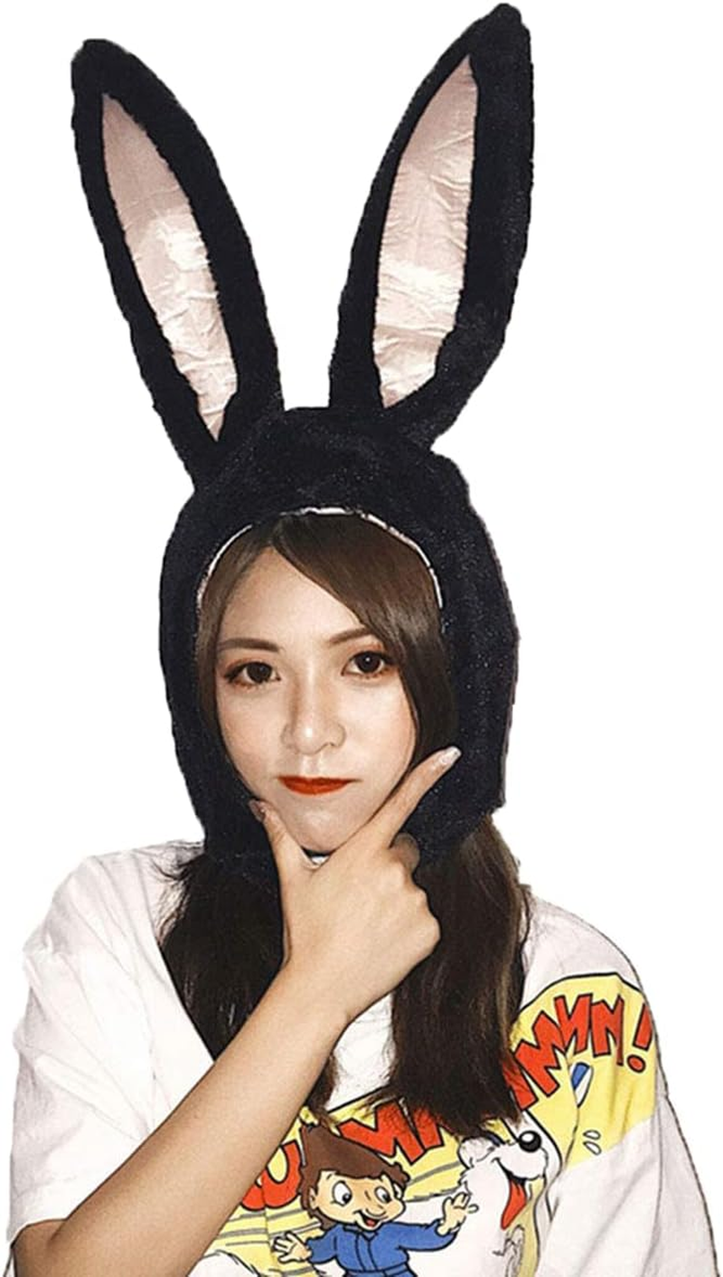 Cute Bunny Hat Ears Fun Plush Hood Women Costume Winter Hats Super Warm Soft and Cozy