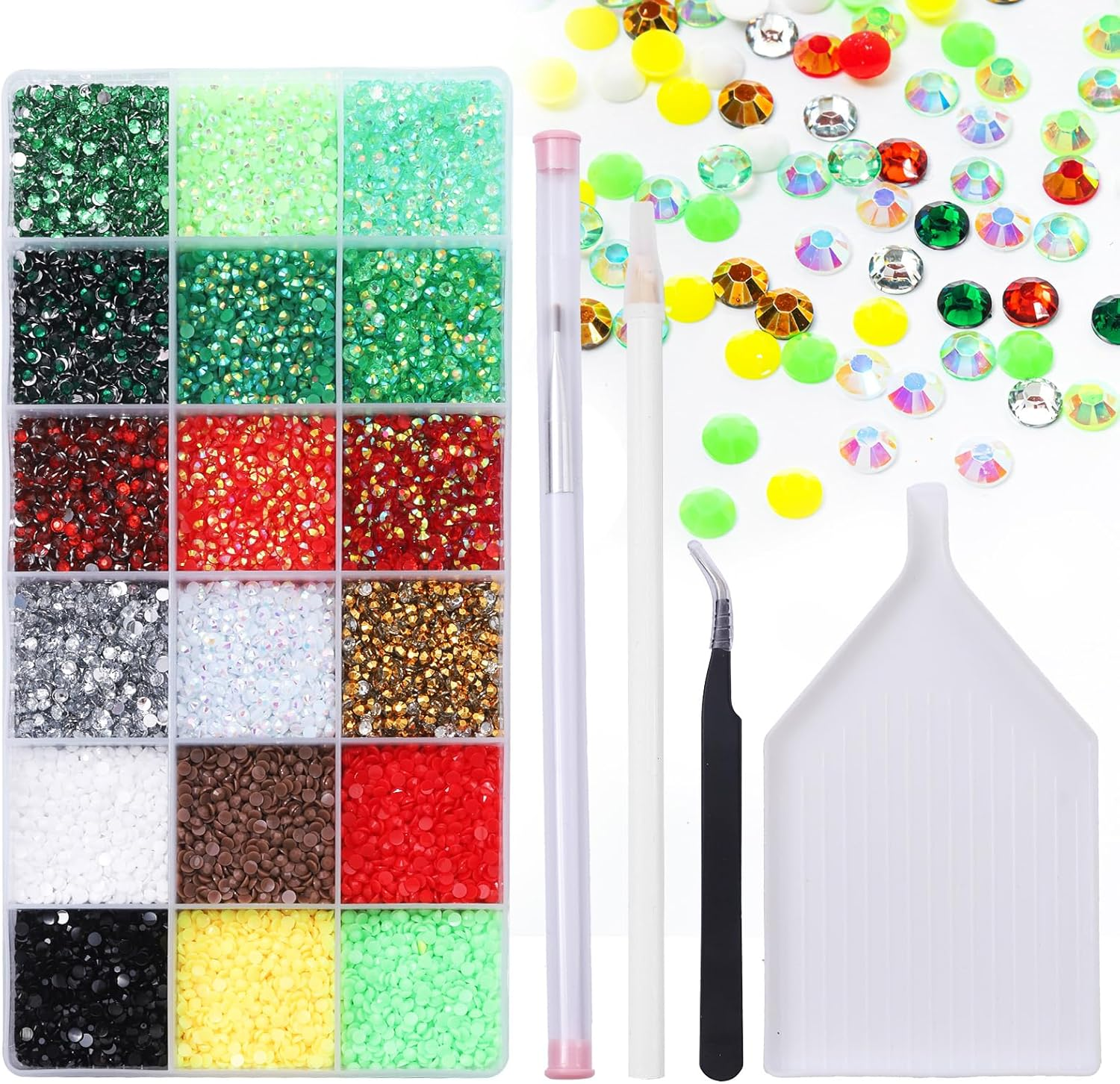 22380Pcs Purple Jelly Rhinestones Kit- Resin Mixed Color Rhinestones for Nail Clothes Shoes Tumblers Decoration Flat Back Round(3Mm,4Mm,5Mm)