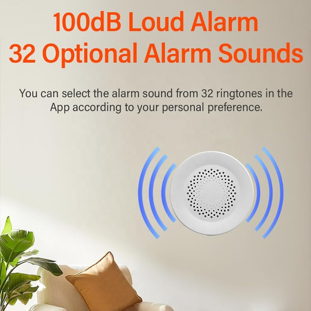 Uantii Tuya Smart Siren Alarm 100Db Loud Speaker Wifi Siren Speaker with Strobe Light Alert for Home Security System Works with Smart Life App (White) image number 1