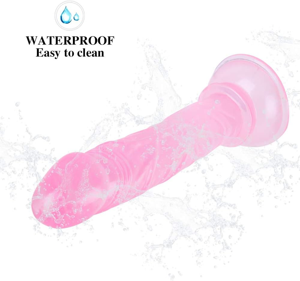Mini Thin 4.72 Inches Realistic Dildo for Beginners, Sex Toys Lifelike Fake Penis for G Spot Stimulator & Anal Plug Training Sets (Pink)