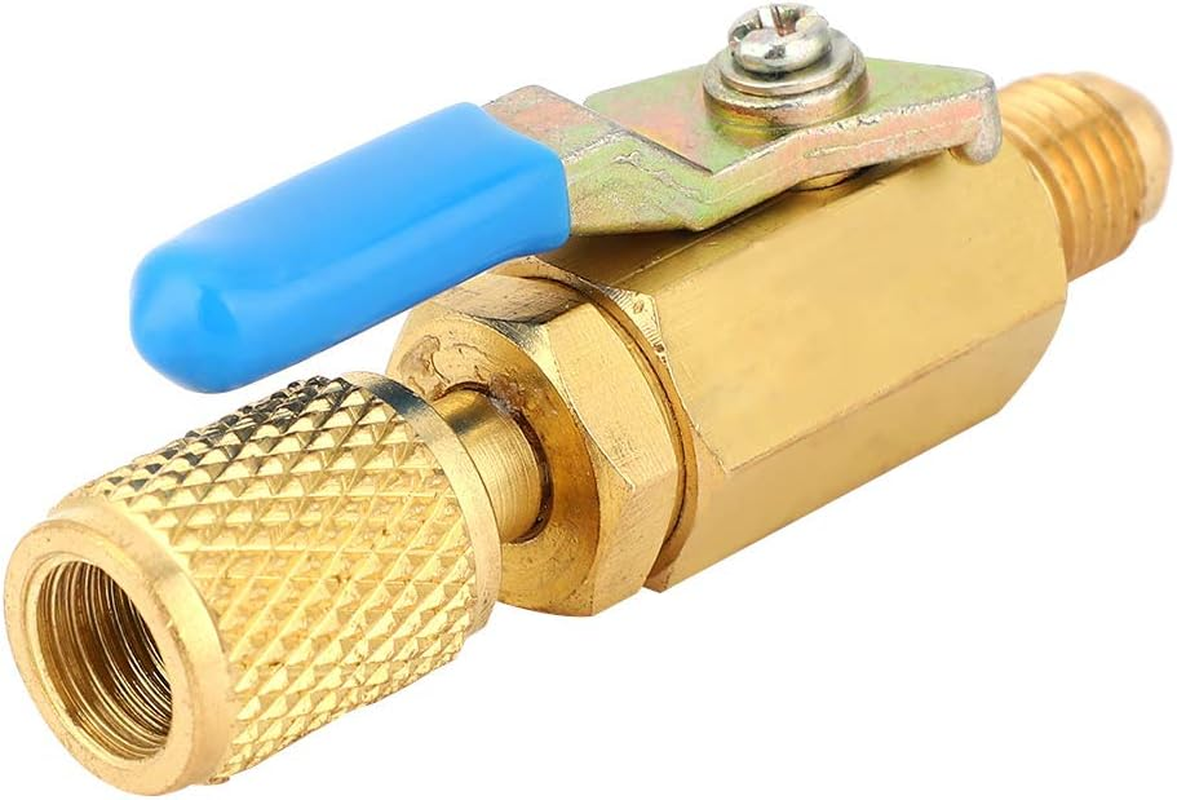 3 PCS Balls Valve, Brass Refrigerant Balls Valve Adapter Switch, Refrigerant Valve, Refrigerant Control Valve, Refrigerant Switch Valve image number 1