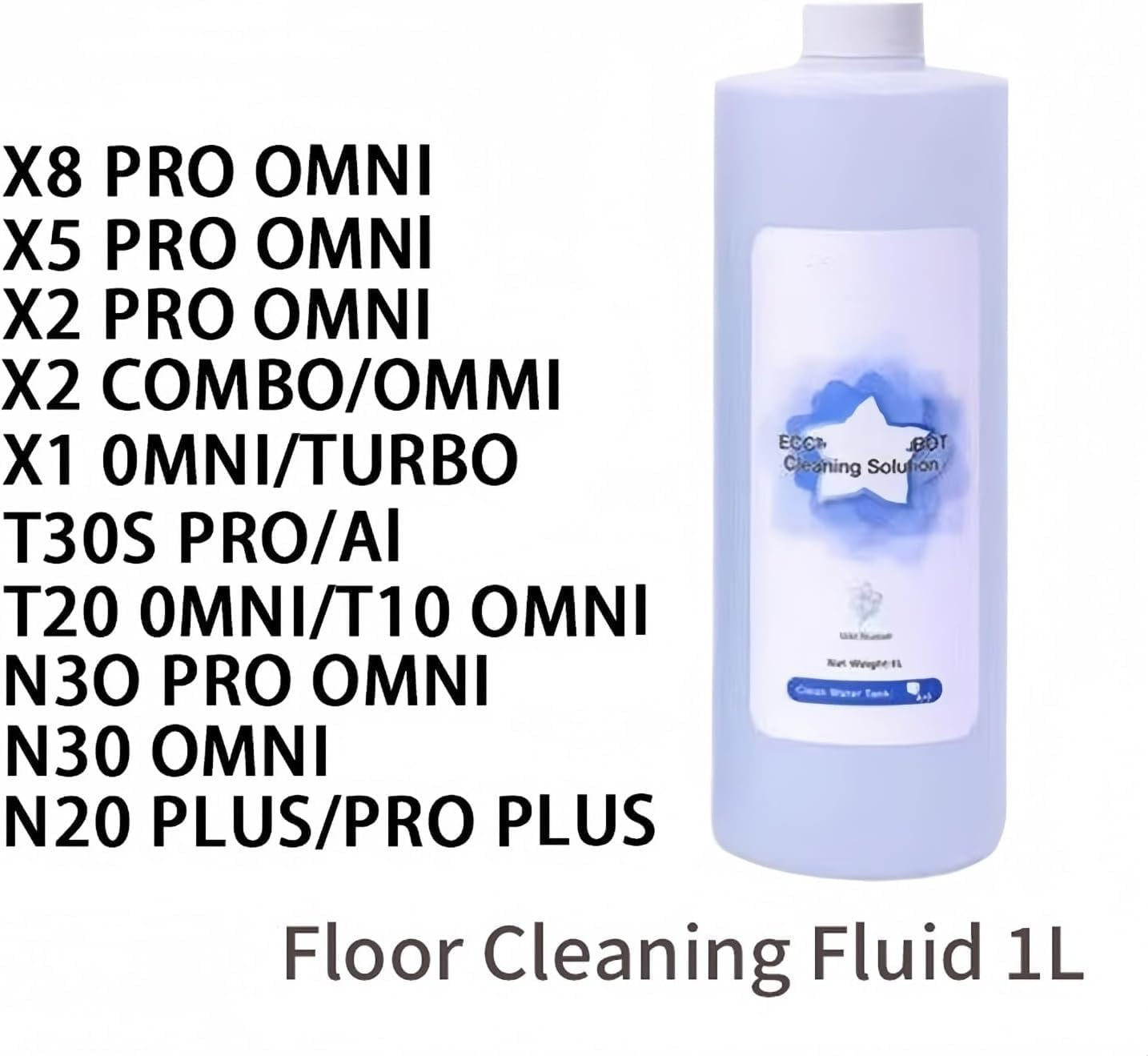 Original 1L Floor Cleaning Solution Compatible for ECOVACS Deebot T10/X1/T20/T30 Pro Omniomni/T10 Turbo/X1 Turbo/X5 X8 Pro Omni (3 Bottle) image number 1