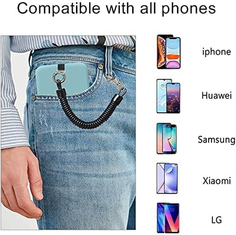 COCASES Phone Lanyard, Universal Theftproof Anti-Lost Elastic Tether Wrist Strap with Patch Compatible with Iphone, Galaxy, Huawei and Most Smartphones - Transparent image number 4