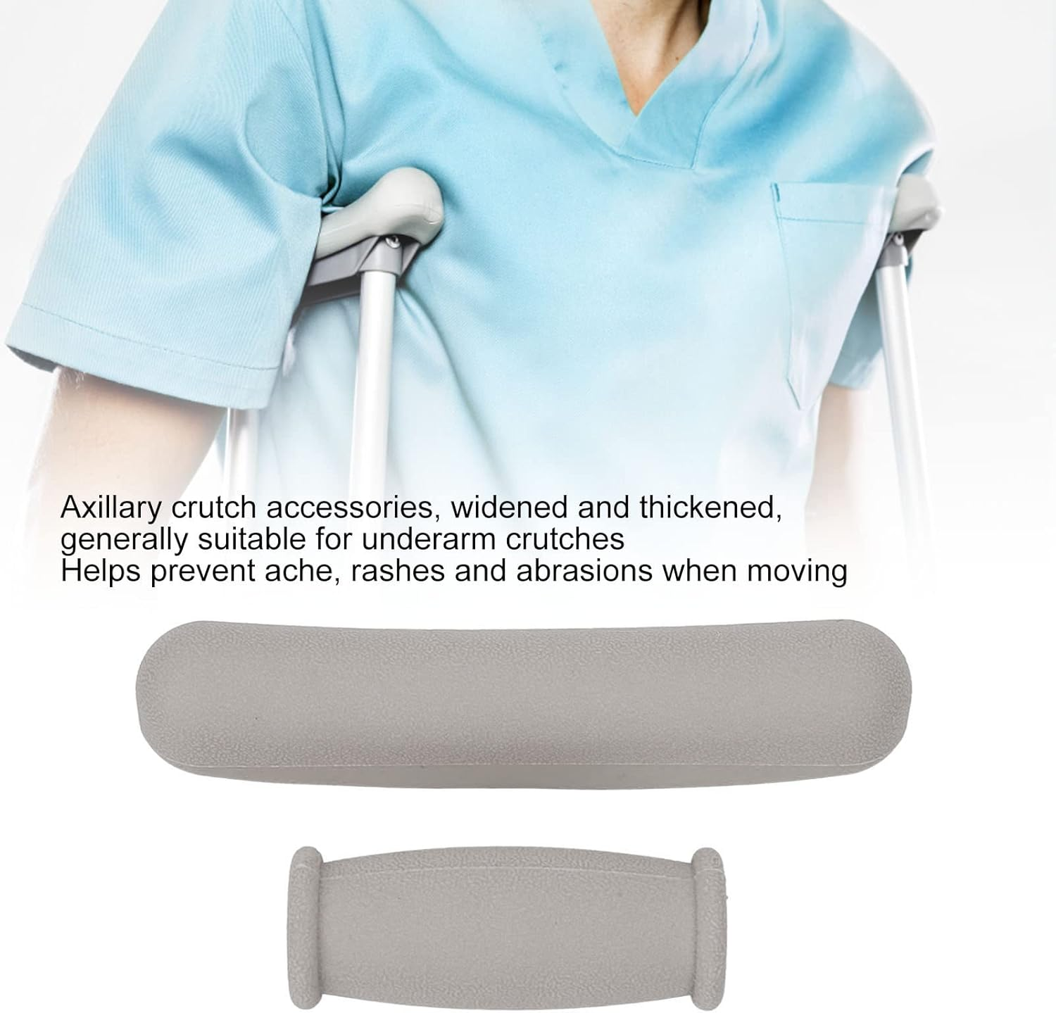 Crutch Pads and Hand Grip Covers, 4Pcs Comfort Replacement Crutch Parts Set, Washable Breathable Underarm Padding, Moisture and Odour Reducing Rubber Cushions Accessories for Standard Crutches(2#) image number 6