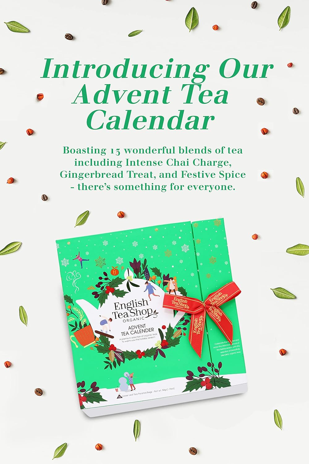 English Tea Shop - Book Style Green- Advent Calendar - 25 Pyramid Tea Bags, 50G image number 6