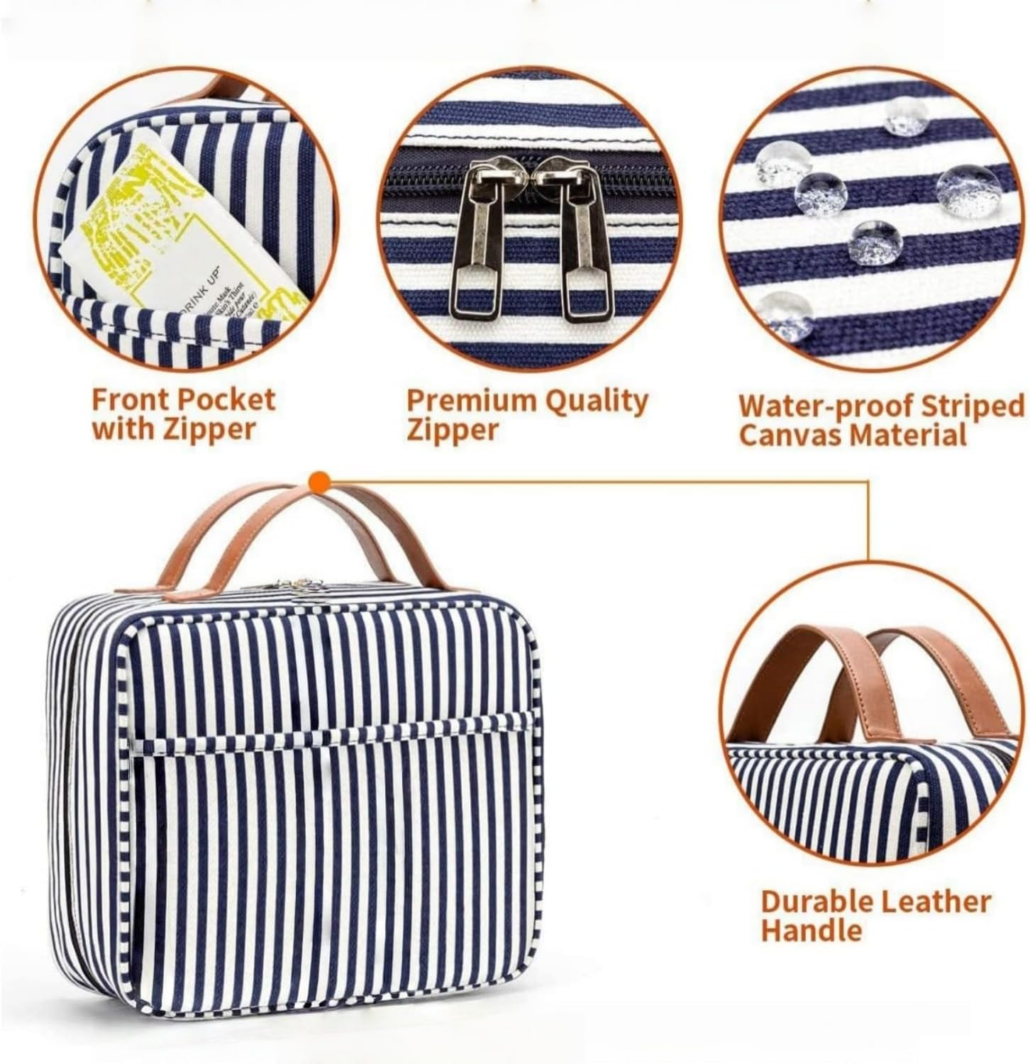 Hanging Travel Toiletry Bag for Women - Large Capacity Waterproof Cosmetic Organiser with 6 Compartments & Sturdy Hook, Travel Makeup Bag for Bathroom Shower image number 4