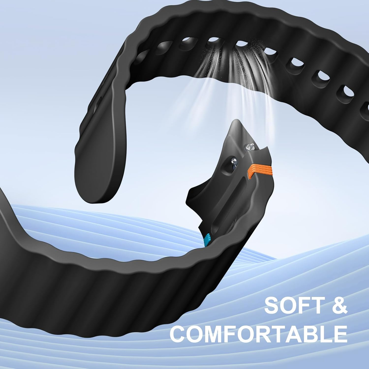 Ouwegaga Compatible with Samsung Galaxy Watch 7 6 5 4 Band 40Mm 44Mm/Galaxy Watch 6 4 Classic Band 43Mm 47Mm 42Mm 46Mm/Watch 5 Pro 45Mm/Fe 40Mm, 20Mm No Gap Soft Silicone Sport Strap, Multi Colors - Cream image number 5